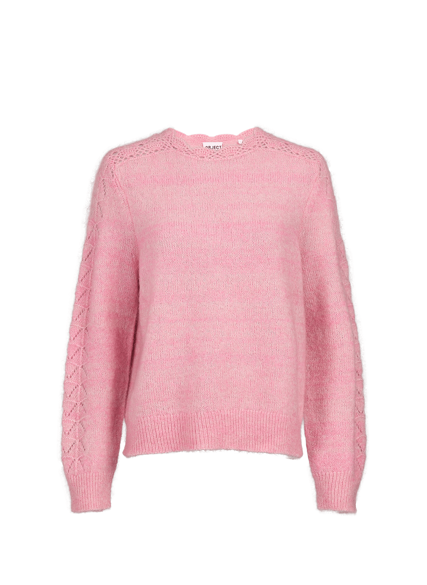 Pull Objnete droit ajouré en laine mélangée OBJECT Rose