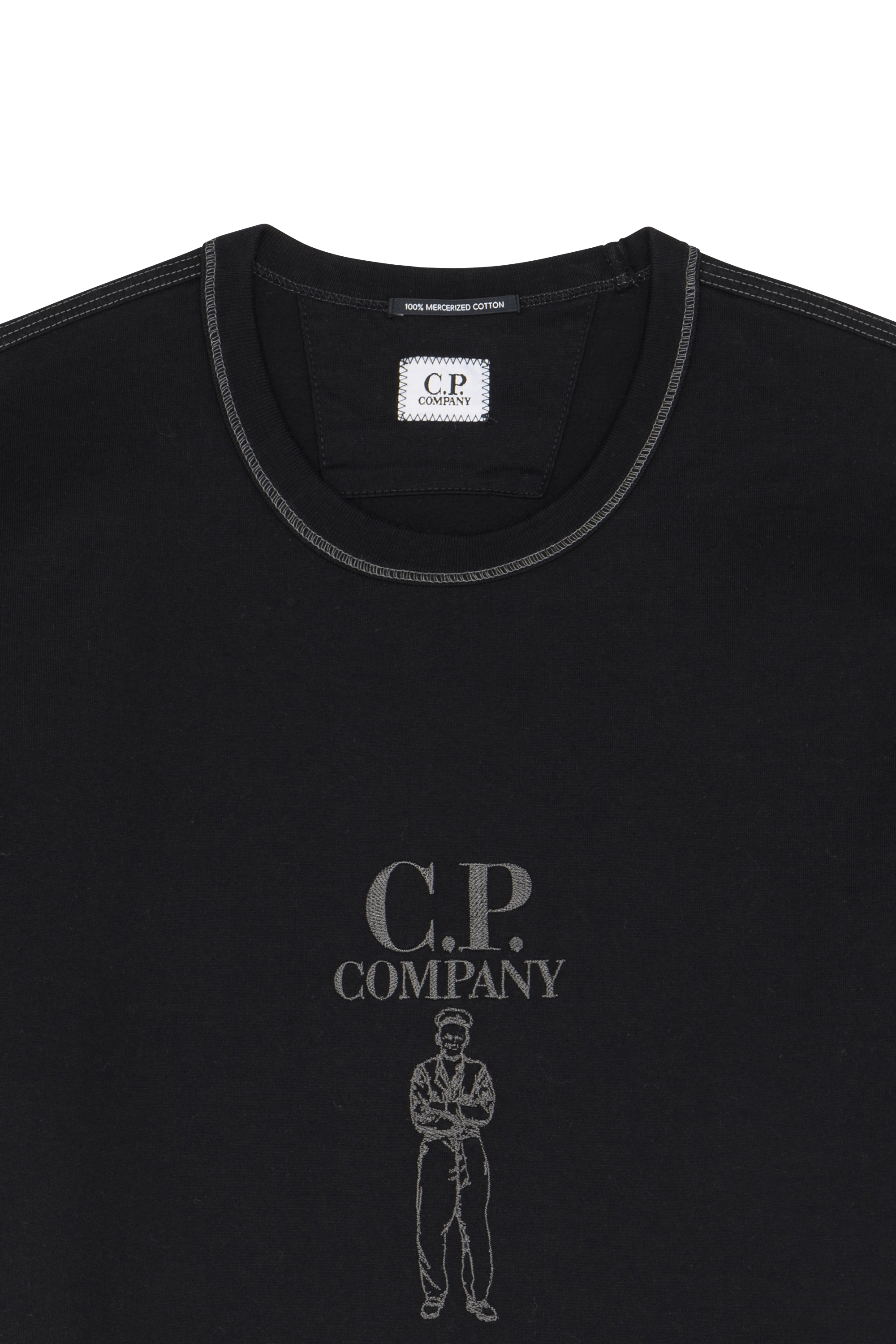 T-shirt mercerized jersey 30/2 twisted short sleeve logo t-shirt CP COMPANY Noir