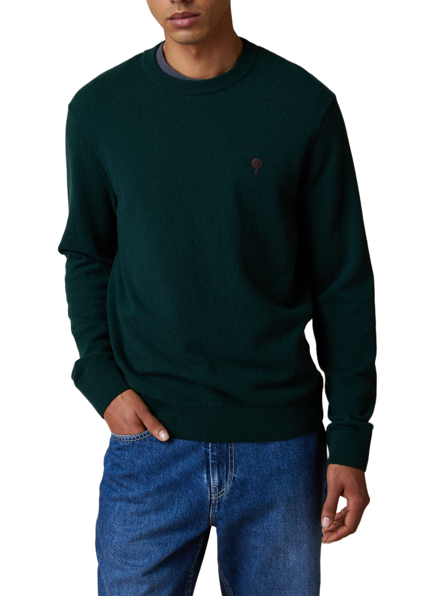 Straight wool blend sweater FAGUO Green