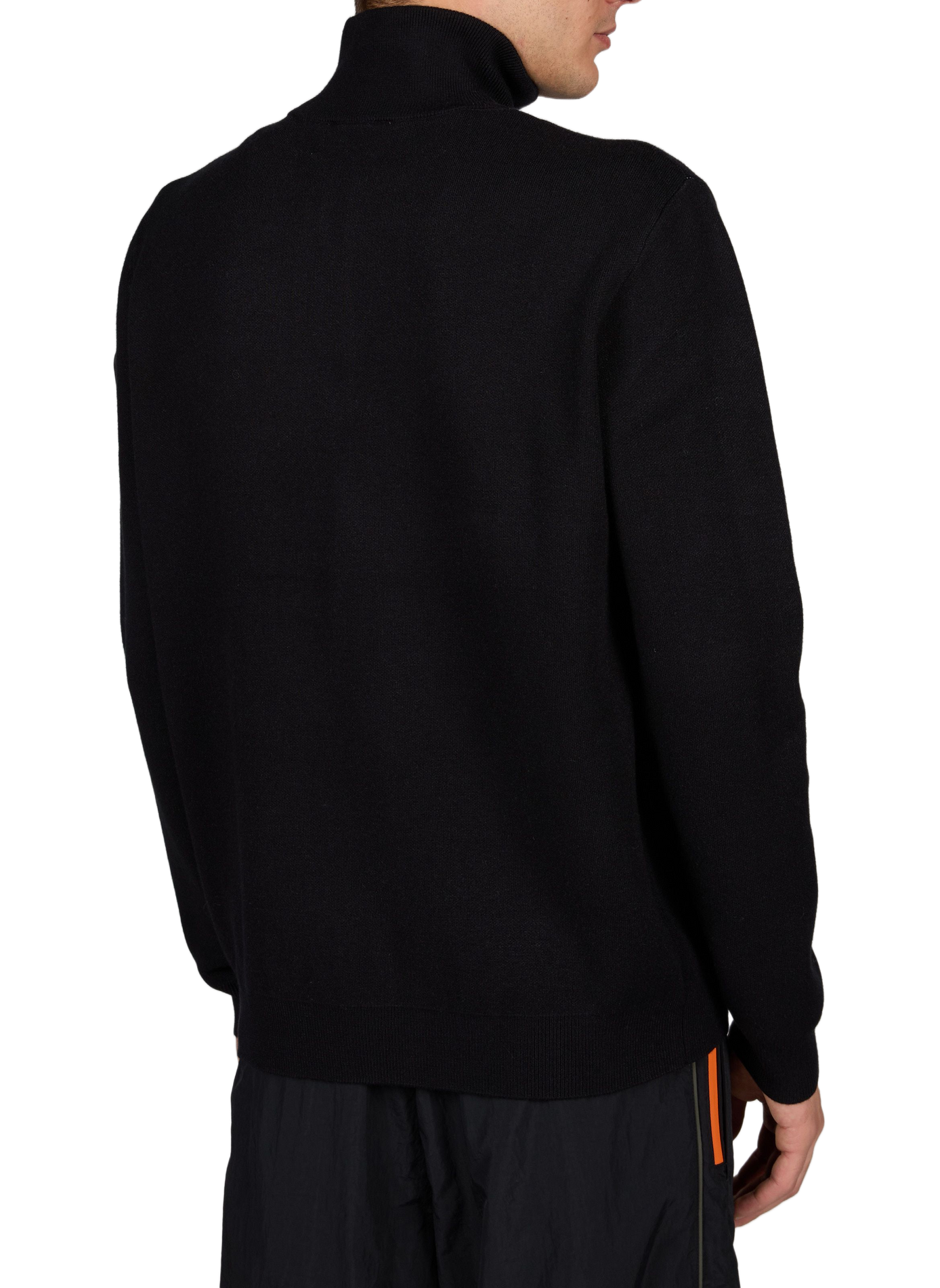 Pullover mit Reißverschluss-Stehkragen und Schriftzug GERTRUDE Schwarz