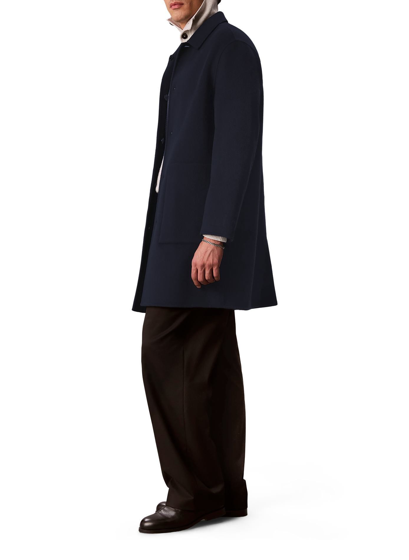 Straight wool-blend coat CALVIN KLEIN Blue