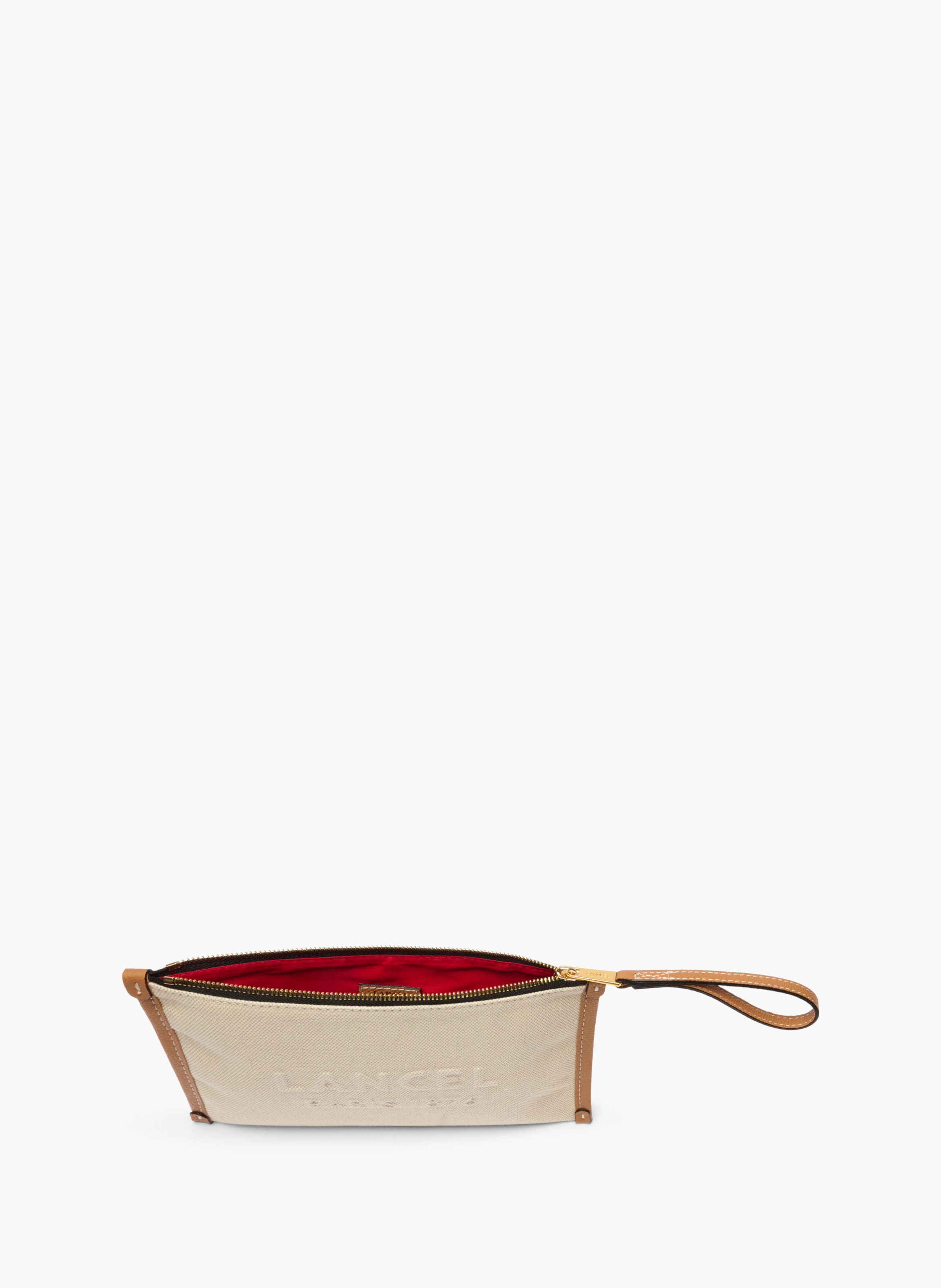 Pochette zippée s jour de lancel en coton LANCEL Beige