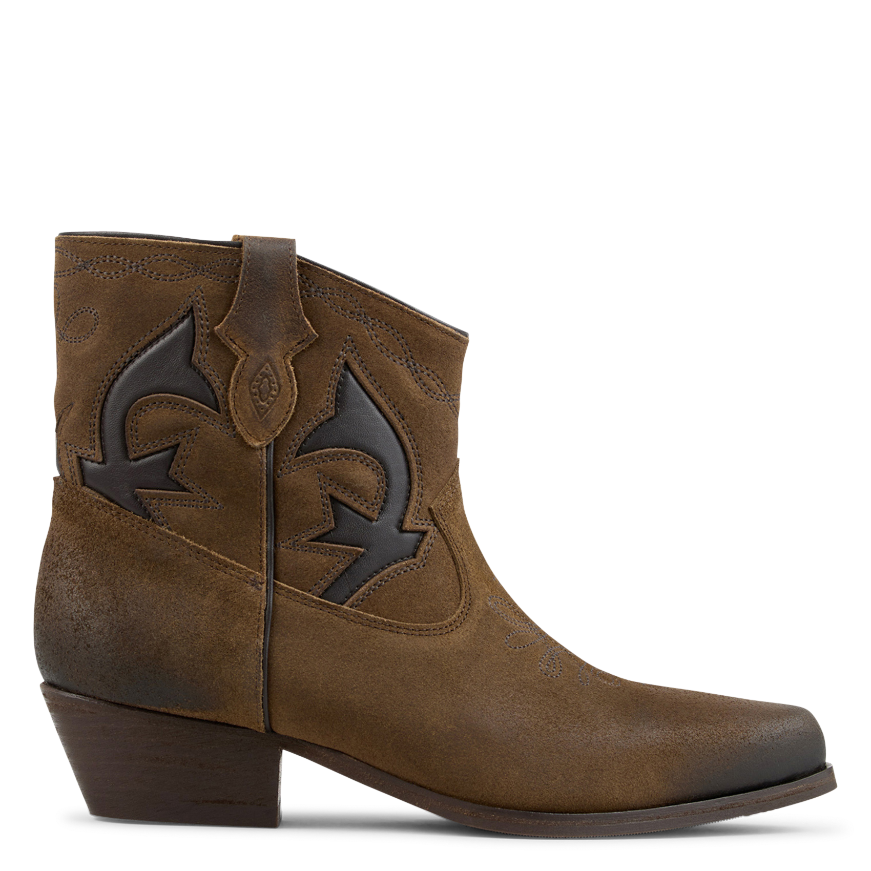 Bottines santiag en cuir curtis BA&SH Beige