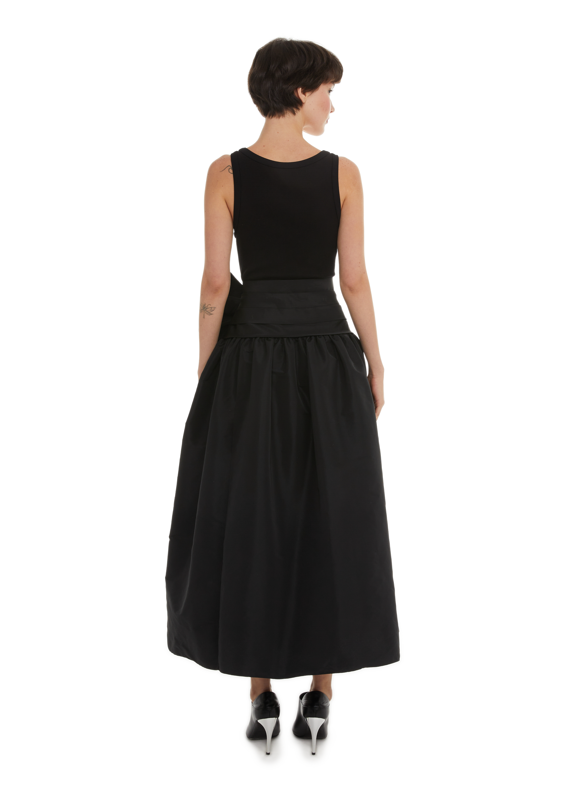 Robe longue évasée  ALEXANDER MCQUEEN Noir