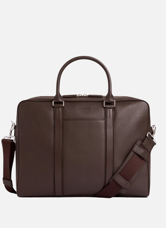 Porte documents 17 charles en cuir grainé grand modèle Marron by LE TANNEUR LE TANNEUR Porte documents 17 charles en cuir grainé grand modèle Marron
