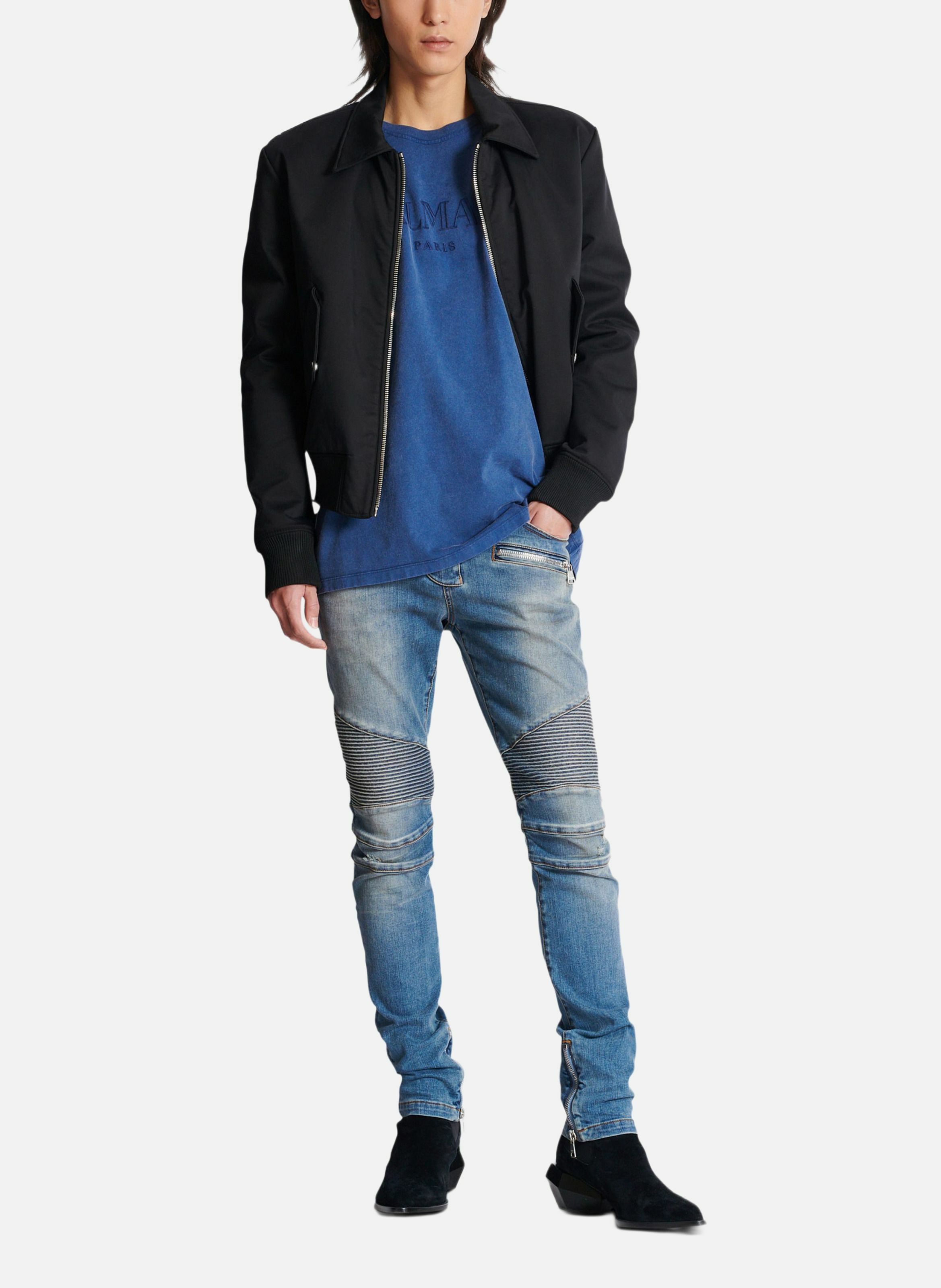 T-shirt ample avec broderie balmain vintage BALMAIN Bleu
