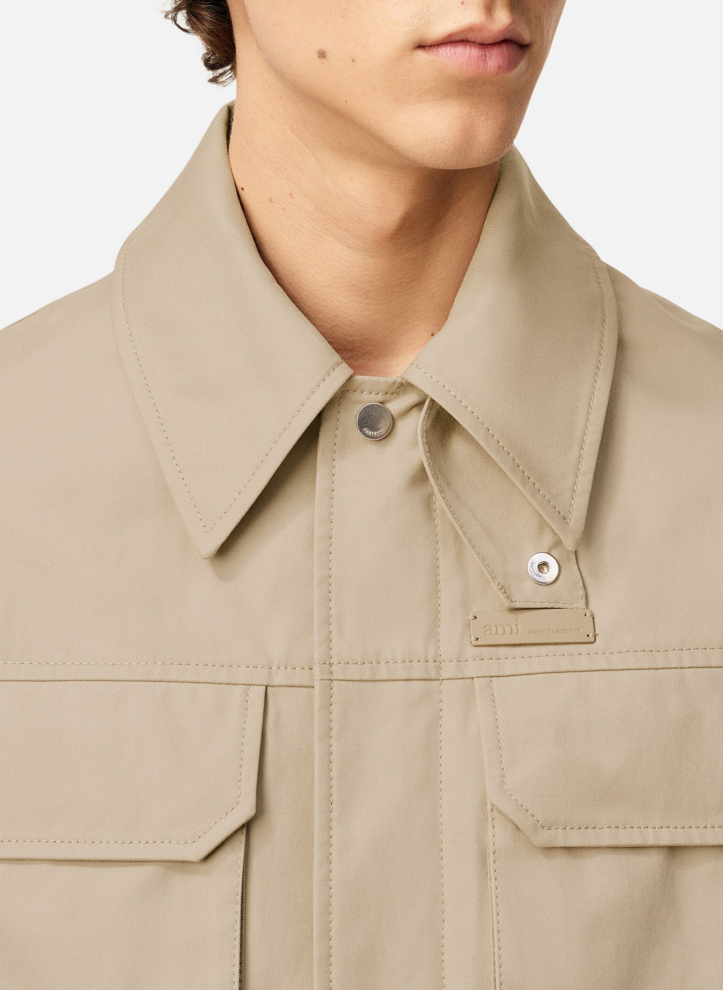 Blouson worker en coton unisexe AMI PARIS Beige