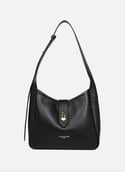 Small bucket bag - Top Double  Noir - in - nude