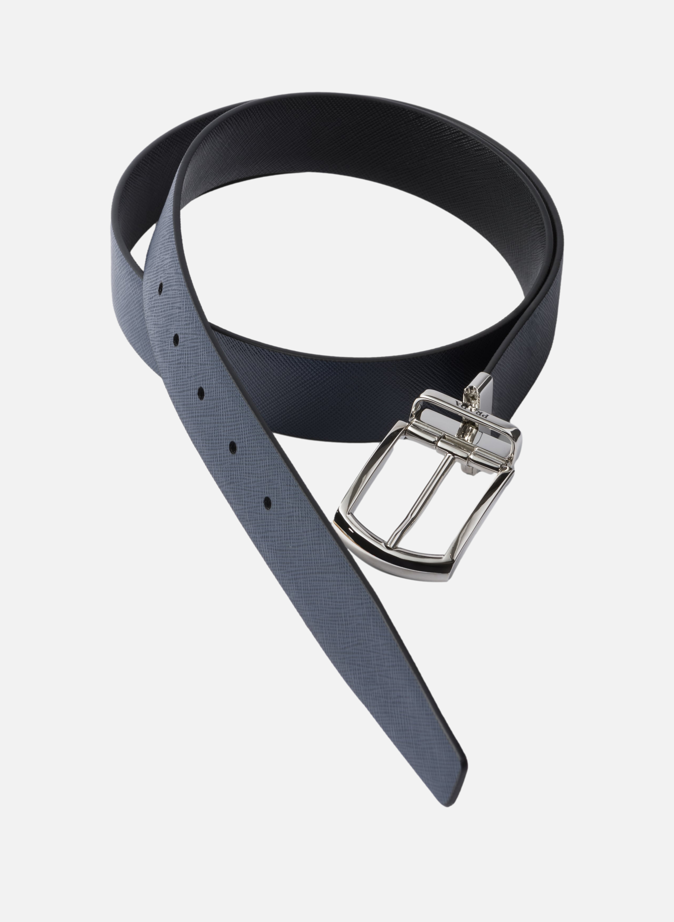 Ceinture réversible en cuir saffiano PRADA Noir