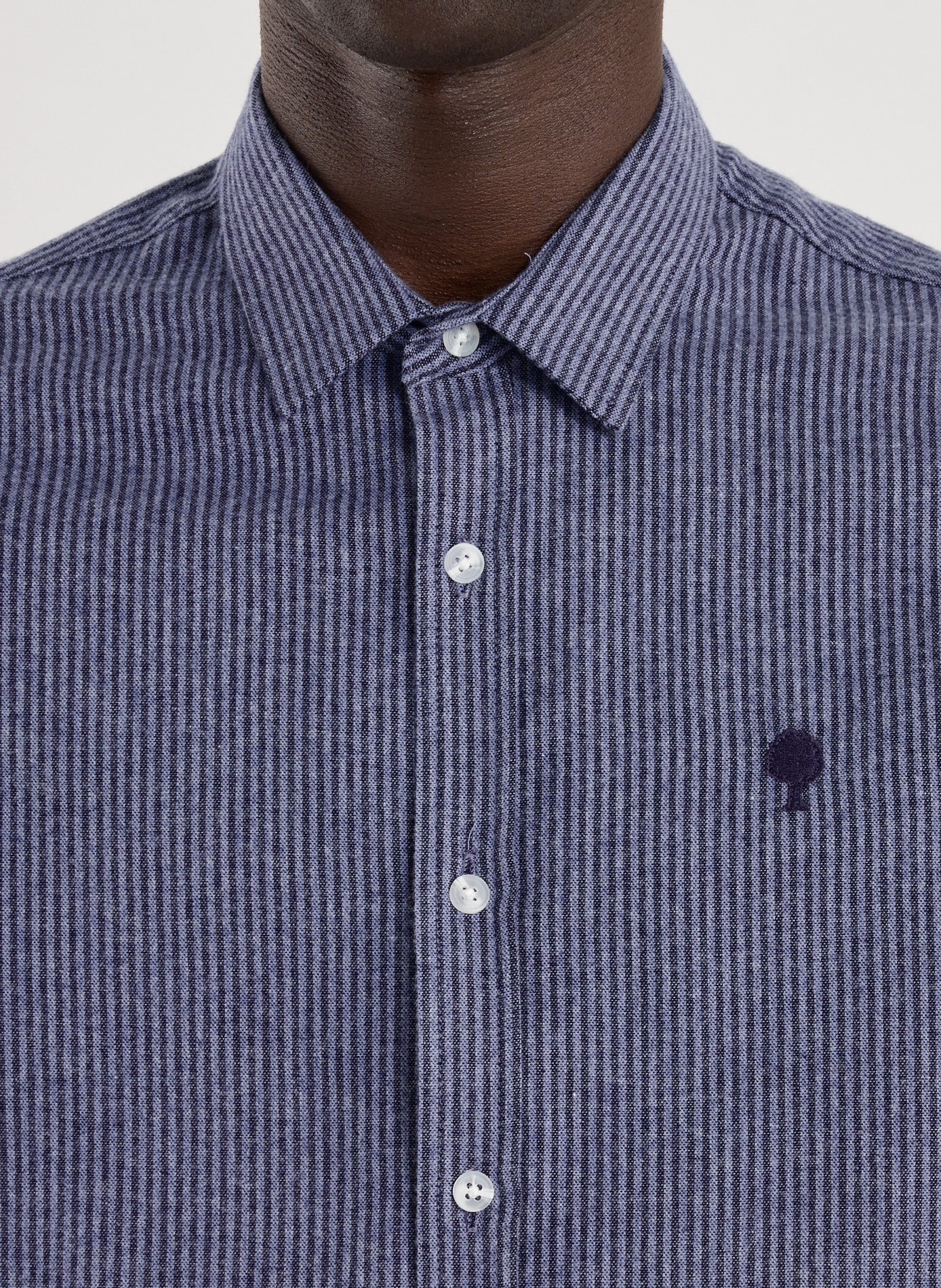 Straight classic collar shirt in cotton FAGUO Blue