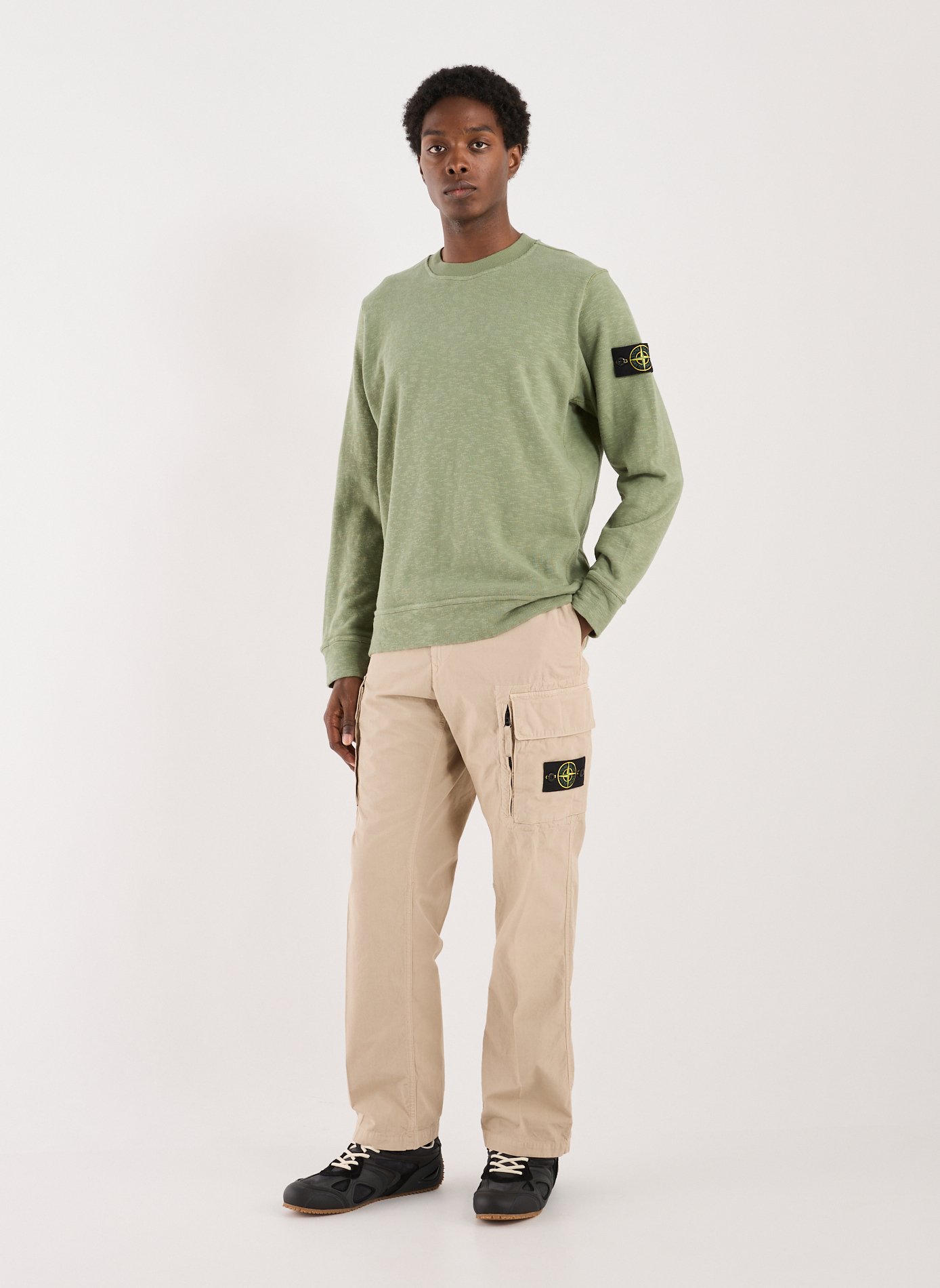 Sweatshirt droit en coton STONE ISLAND Vert