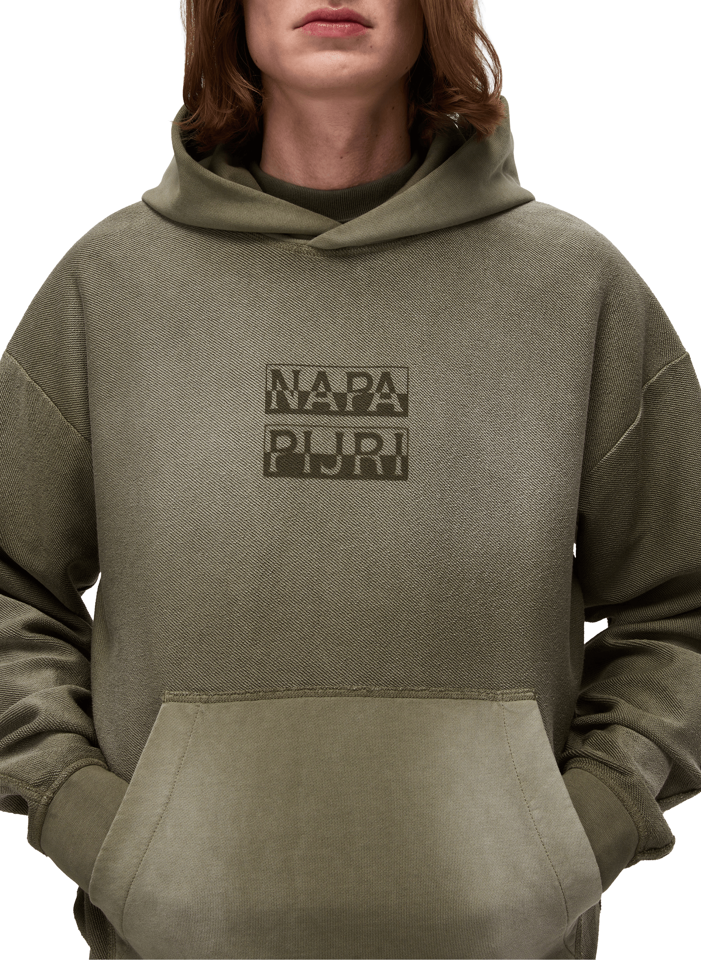 Cotton hoodie with logo NAPAPIJRI Green