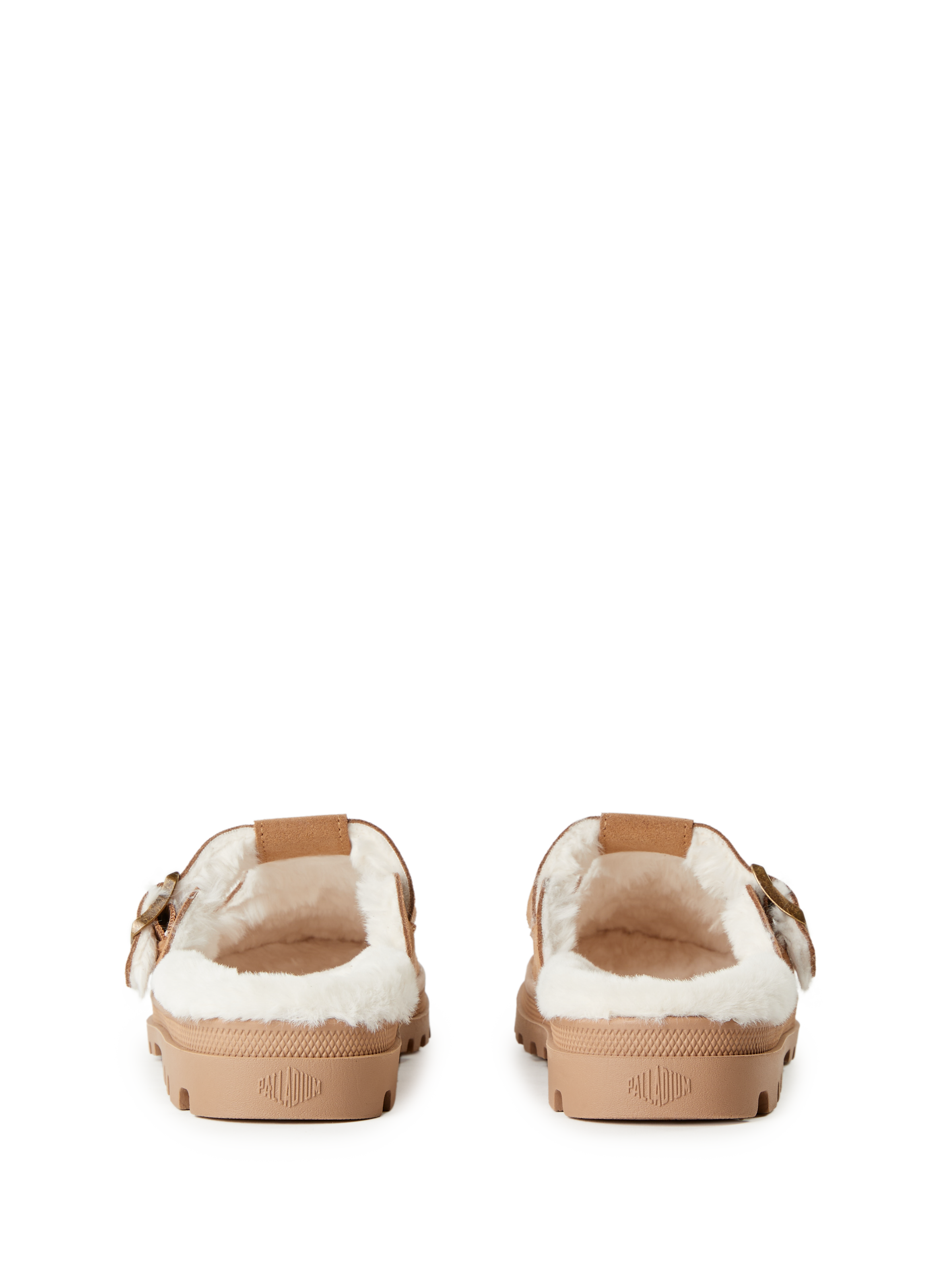 Mules intérieur fourrure en cuir PALLADIUM Marron