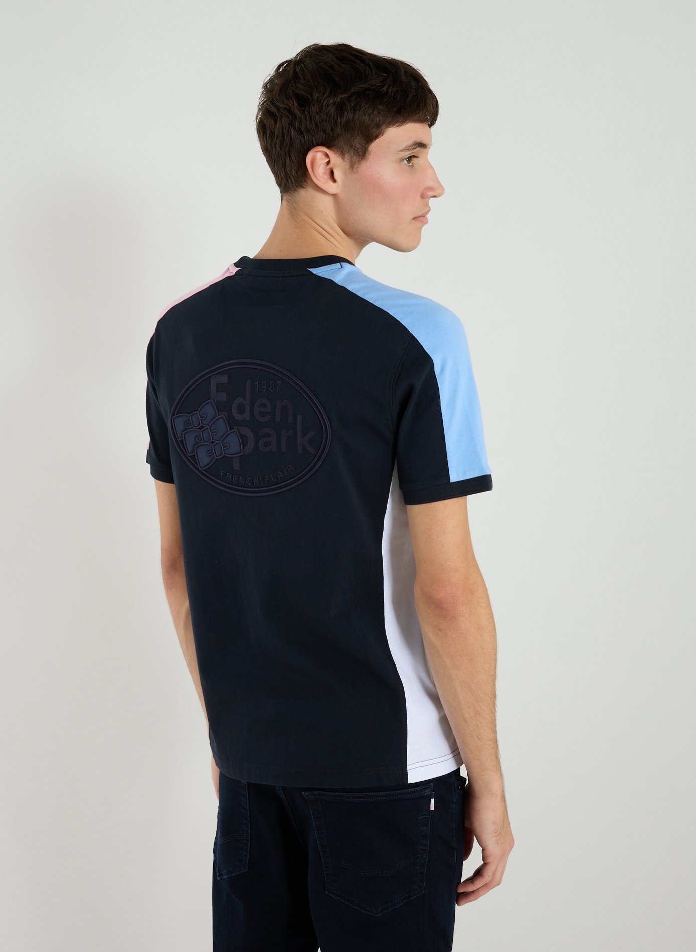 Embroidered cotton T-shirt EDEN PARK Pink