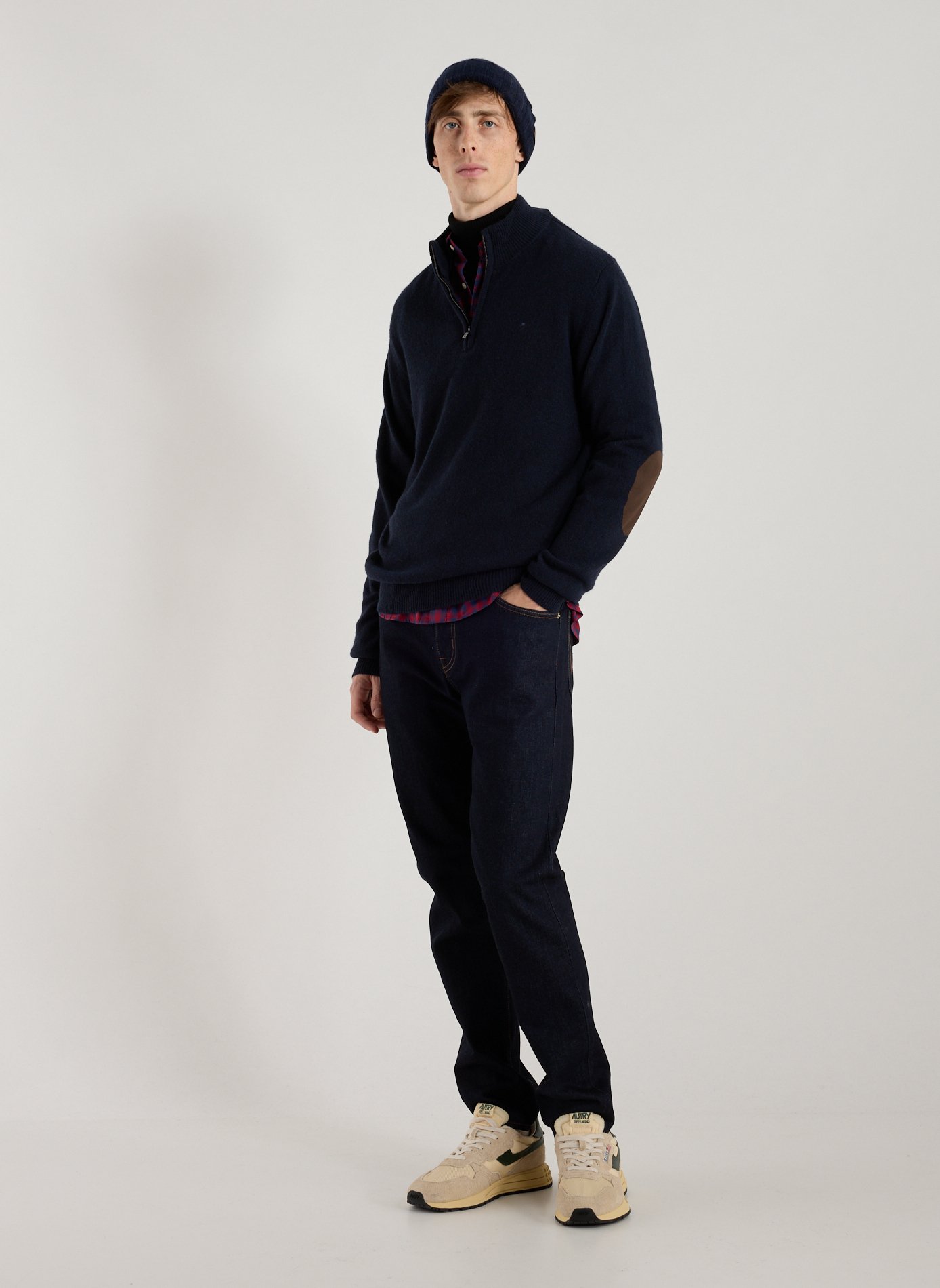High collar sweatshirt in wool HACKETT Blue