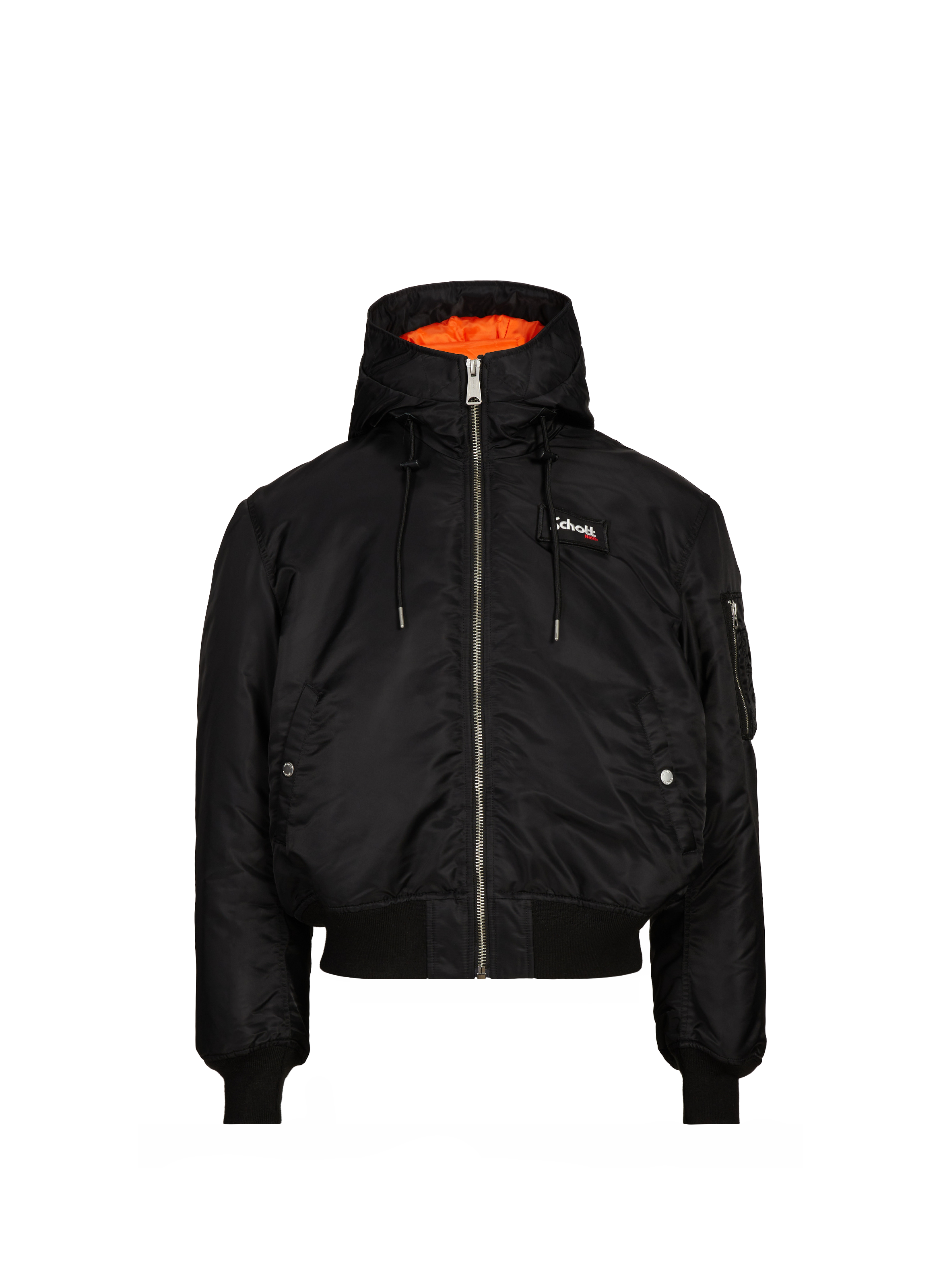 SCHOTT Blouson à capuche avec sac à dos intégré Noir