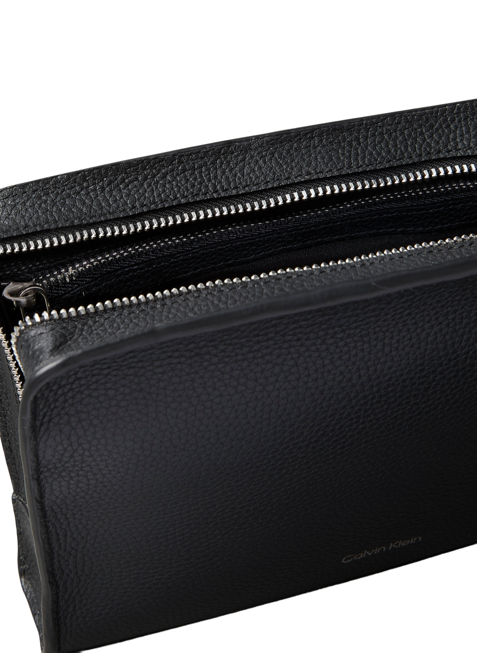 Zippered faux leather clutch CALVIN KLEIN Black