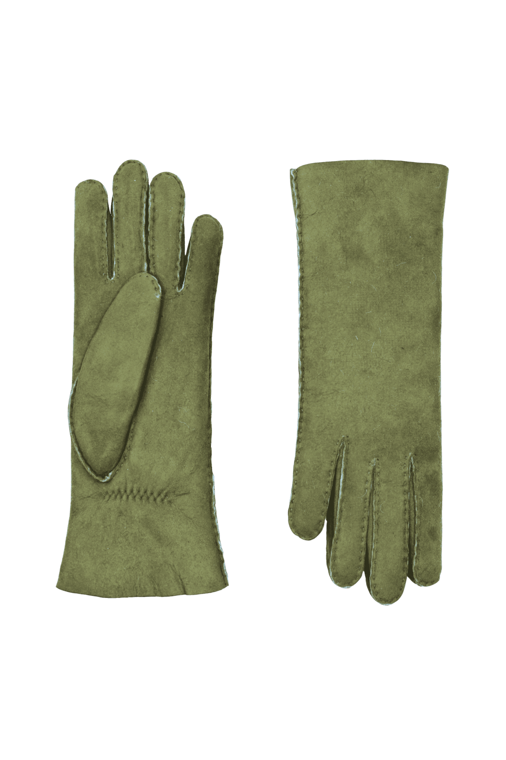 Gants denise femme cuir double face AGNELLE Kaki