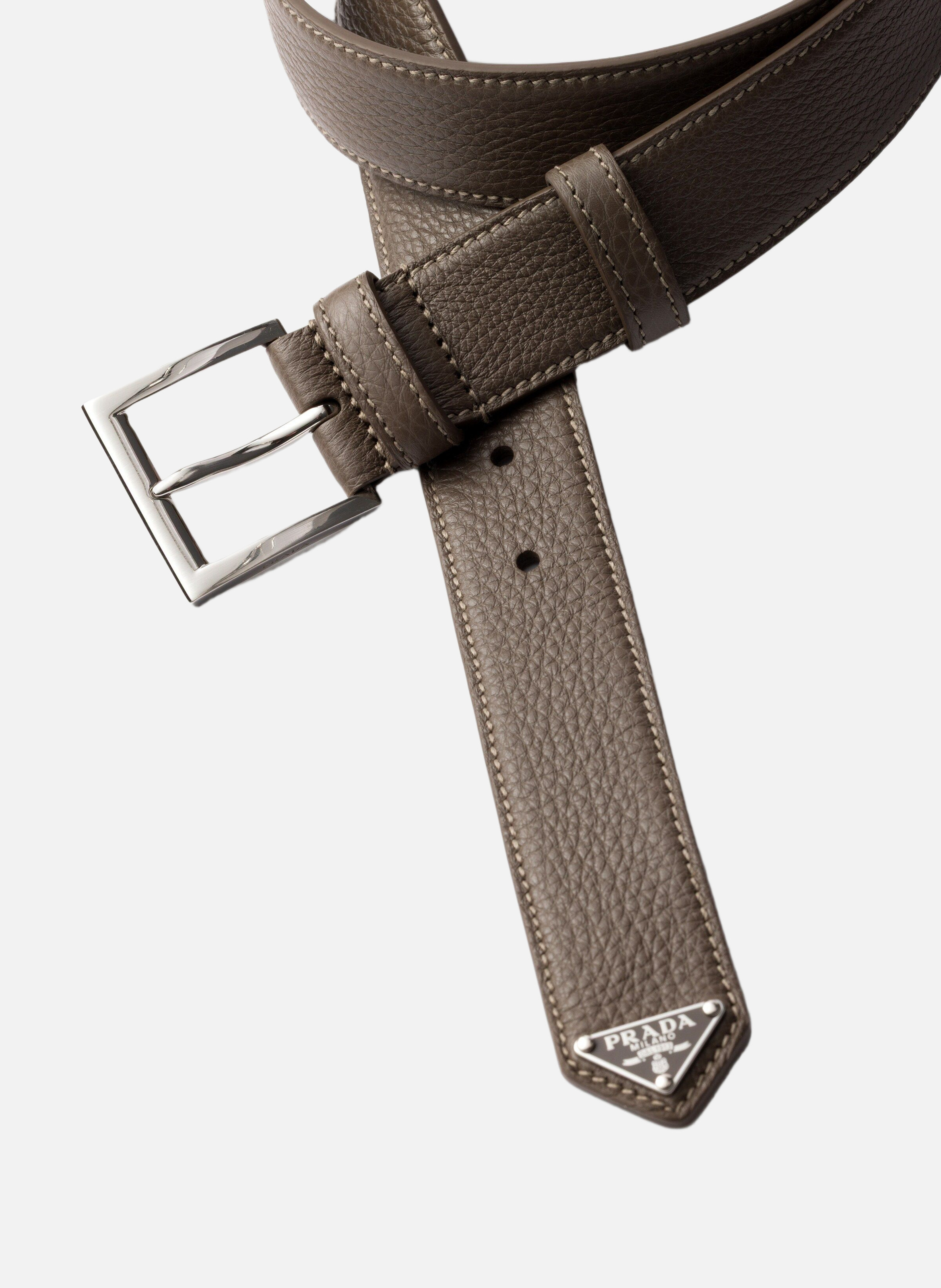 Ceinture en cuir PRADA Gris