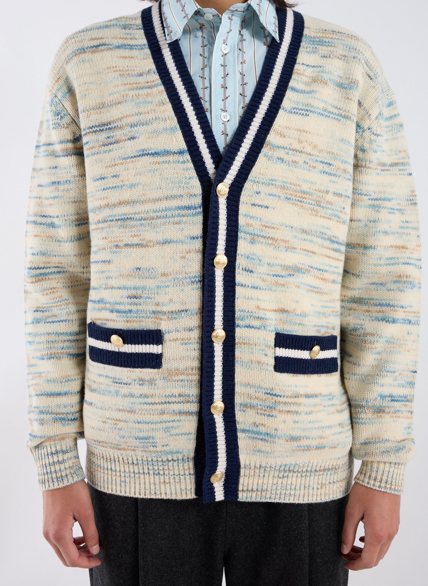 Le cardigan Mouliné DROLE DE MONSIEUR Multicolore