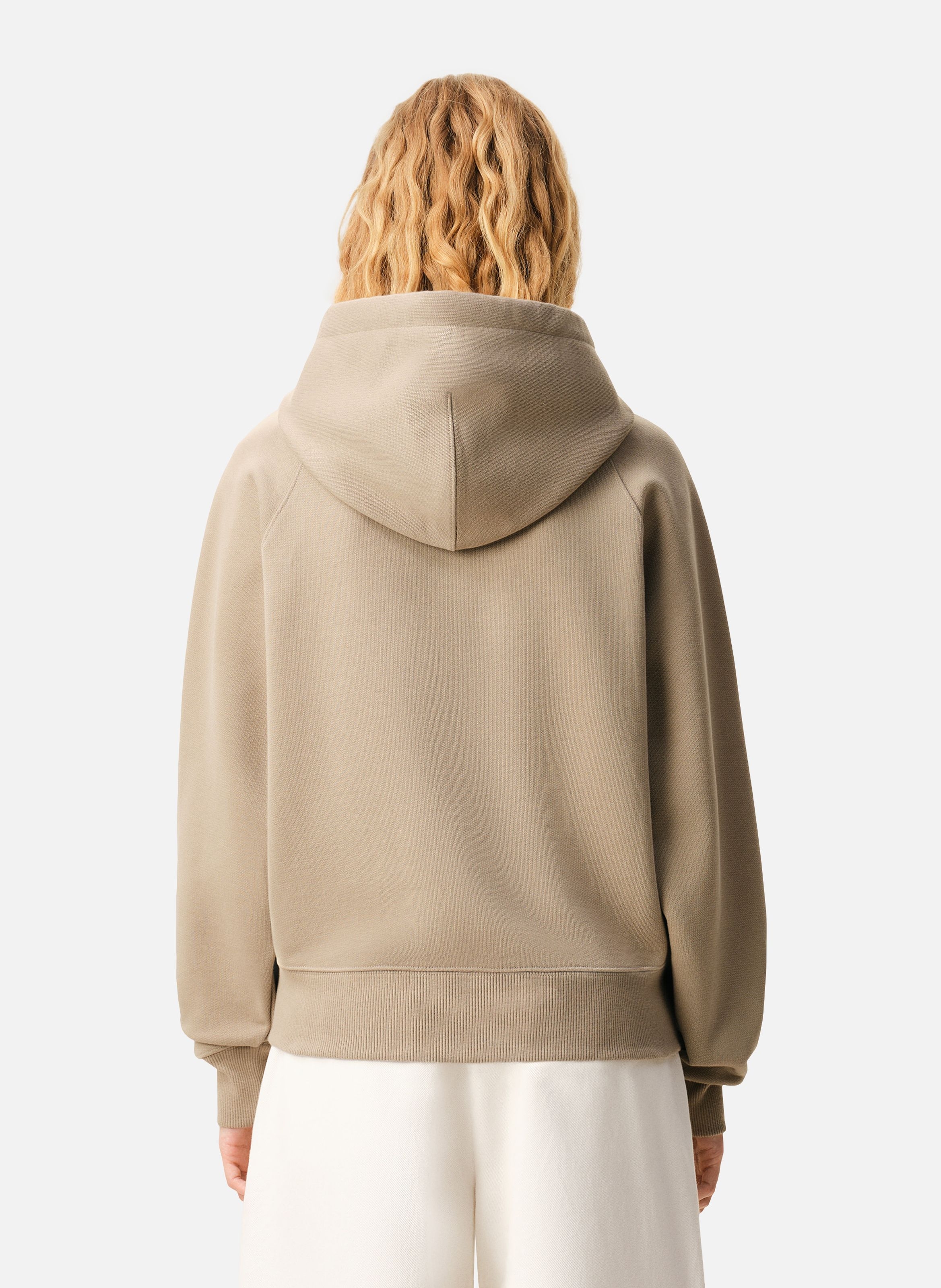 Hoodie Zippé Ami De Coeur En Coton unisexe AMI PARIS Beige