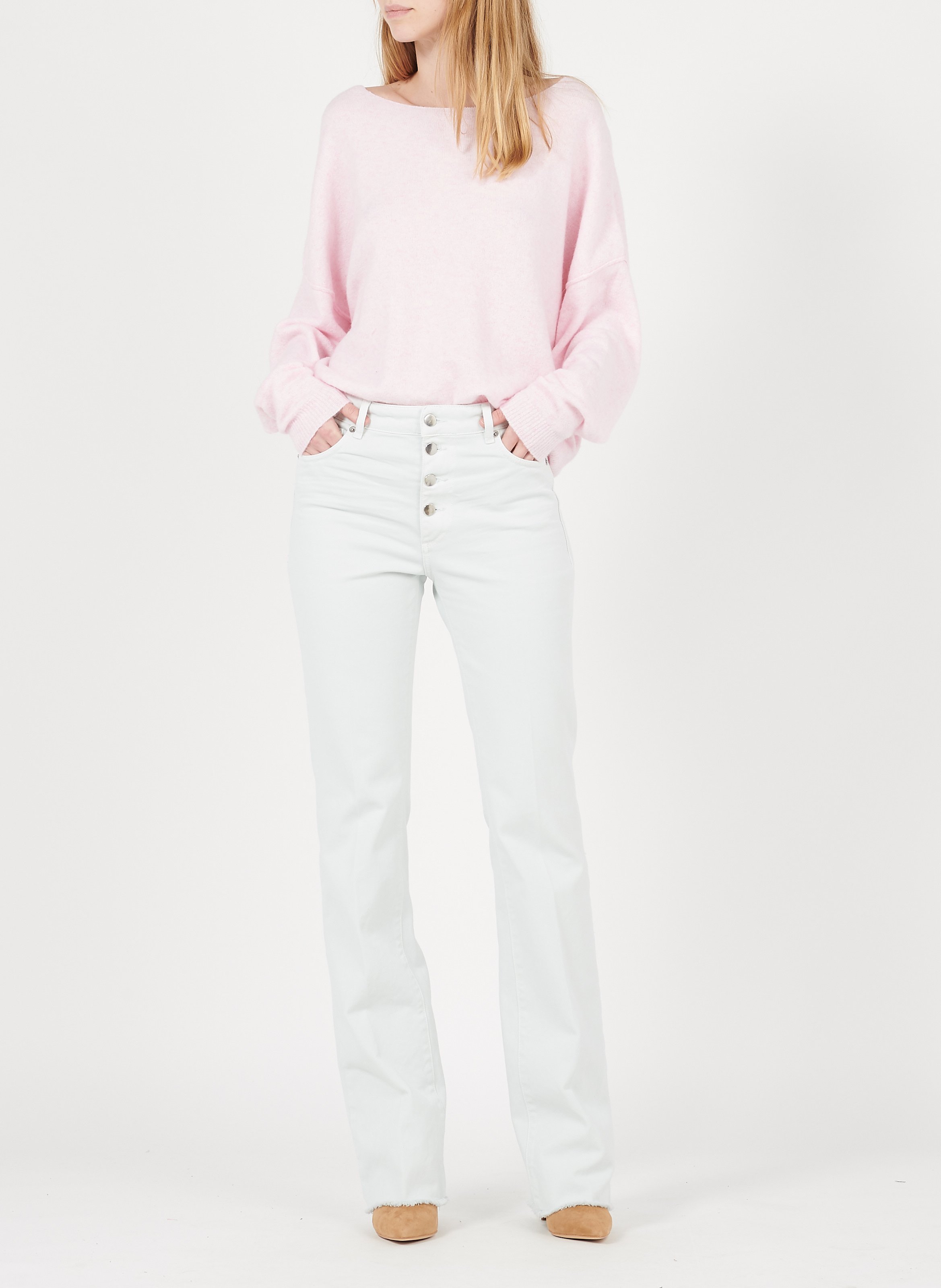 Pull col bateau en laine mélangée damsville AMERICAN VINTAGE Rose