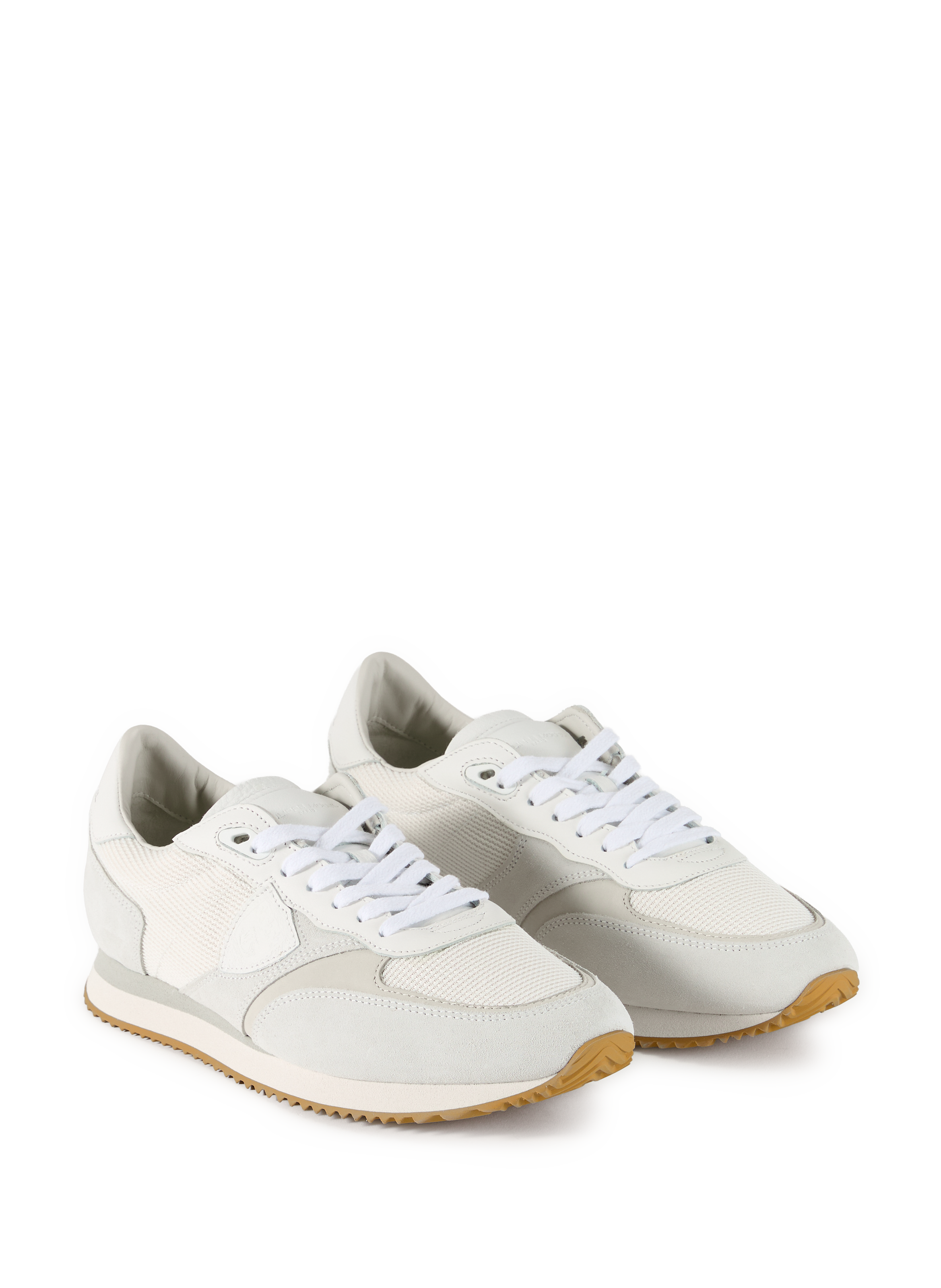Baskets Blville en cuir et coton PHILIPPE MODEL Blanc
