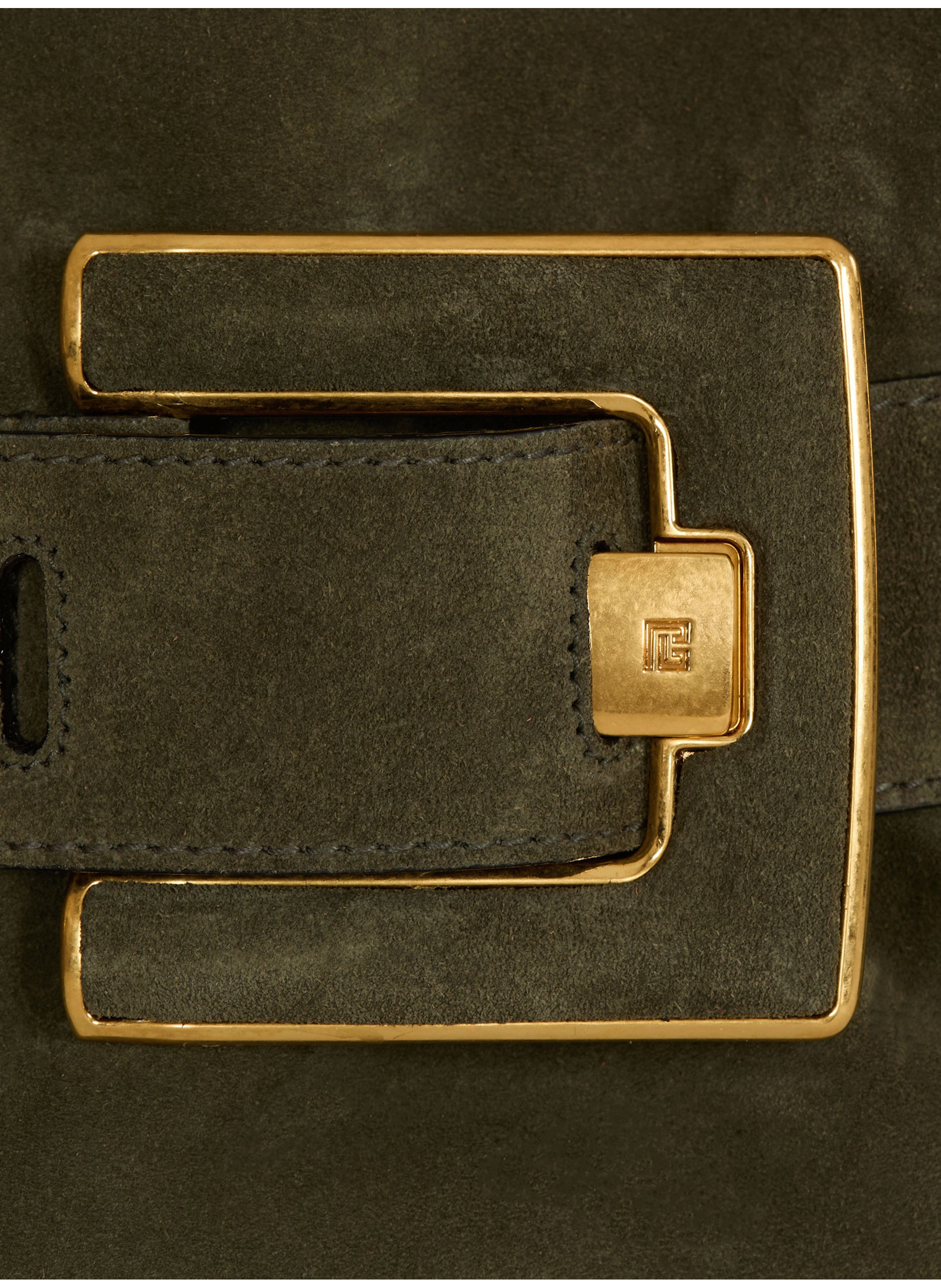 Sac anthem en cuir suédé BALMAIN Vert