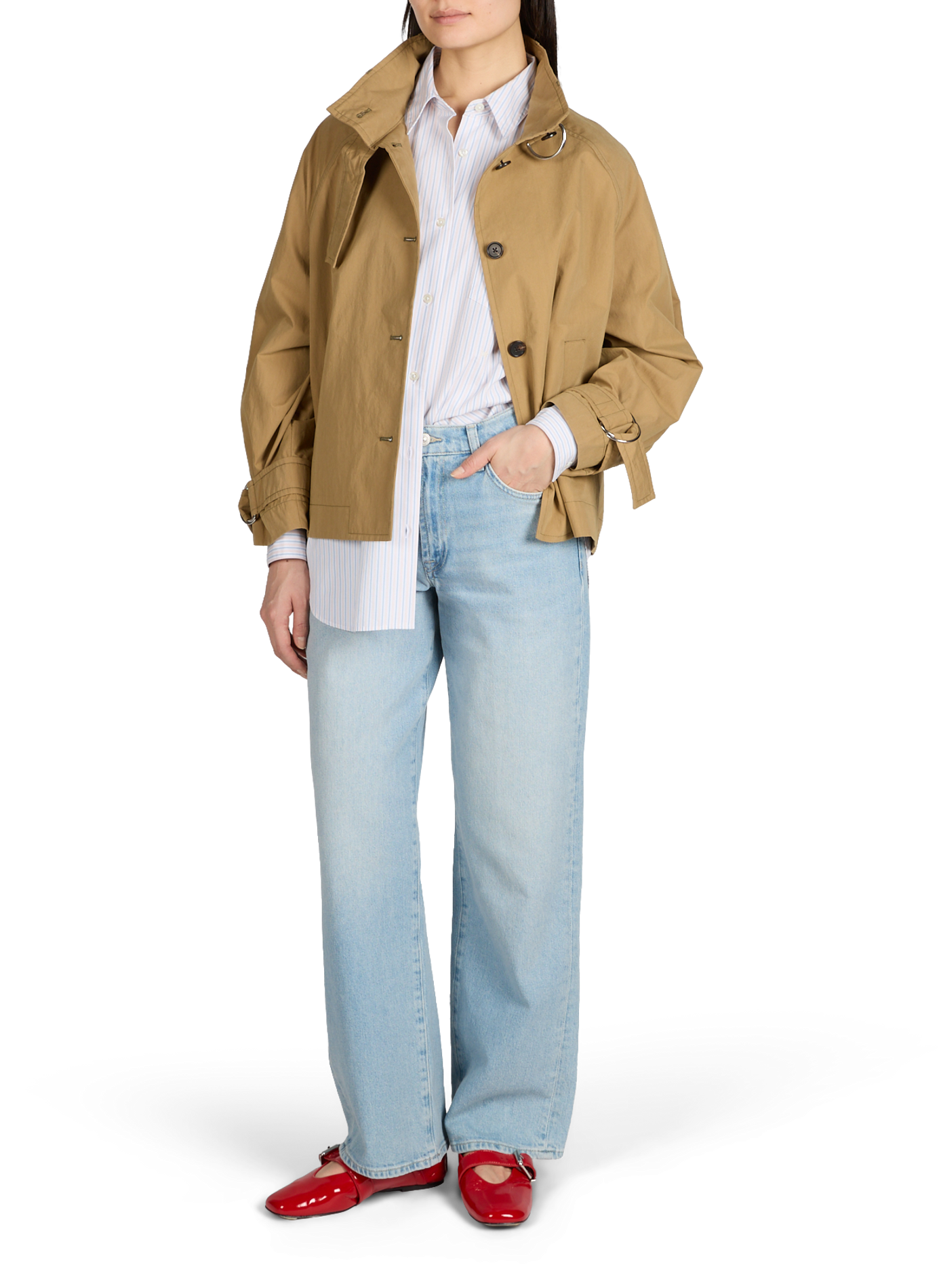 Chemise Giorgia en popeline rayée de coton BELLEROSE Bleu