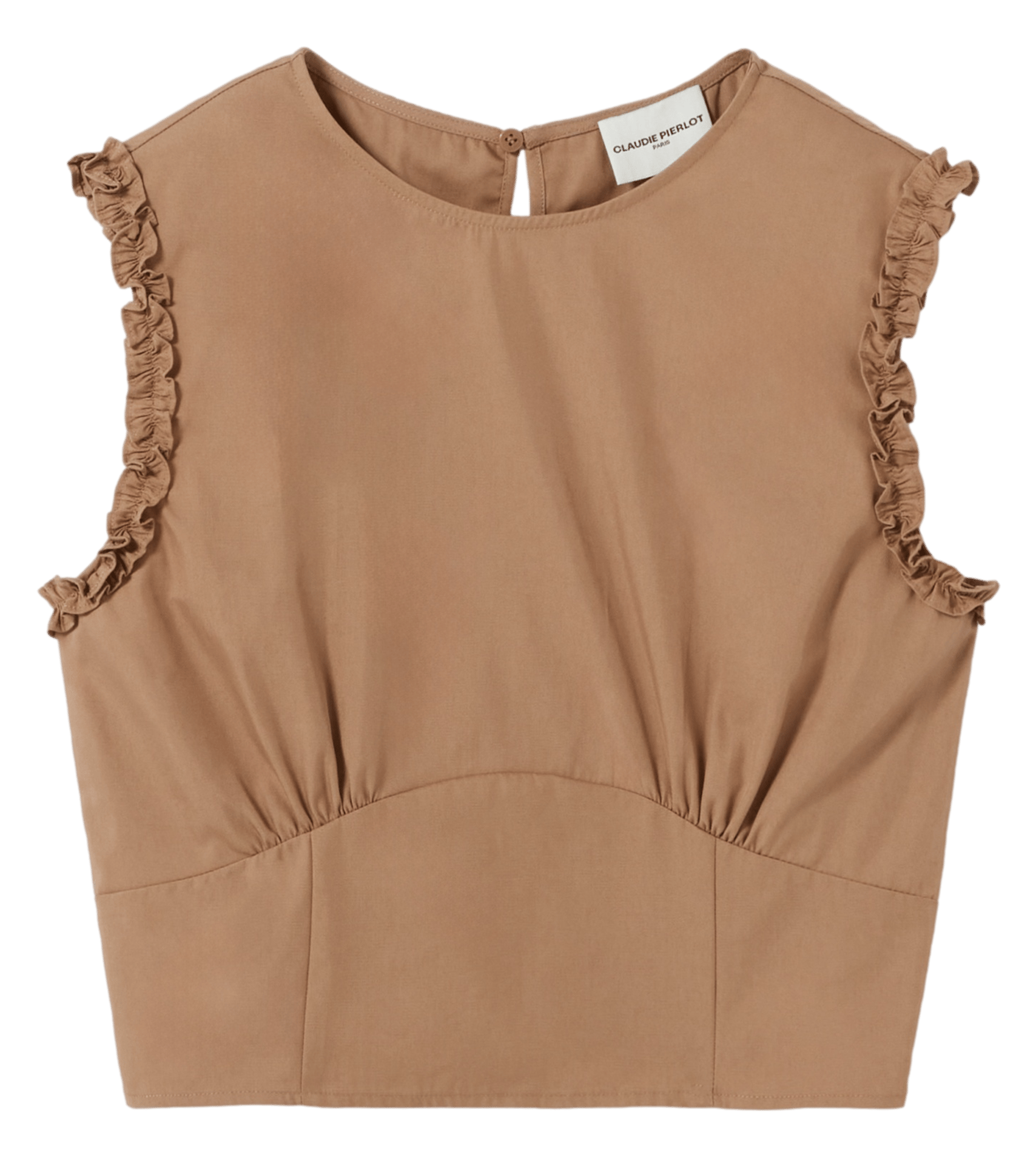 Top col rond en coton mélangé CLAUDIE PIERLOT Beige