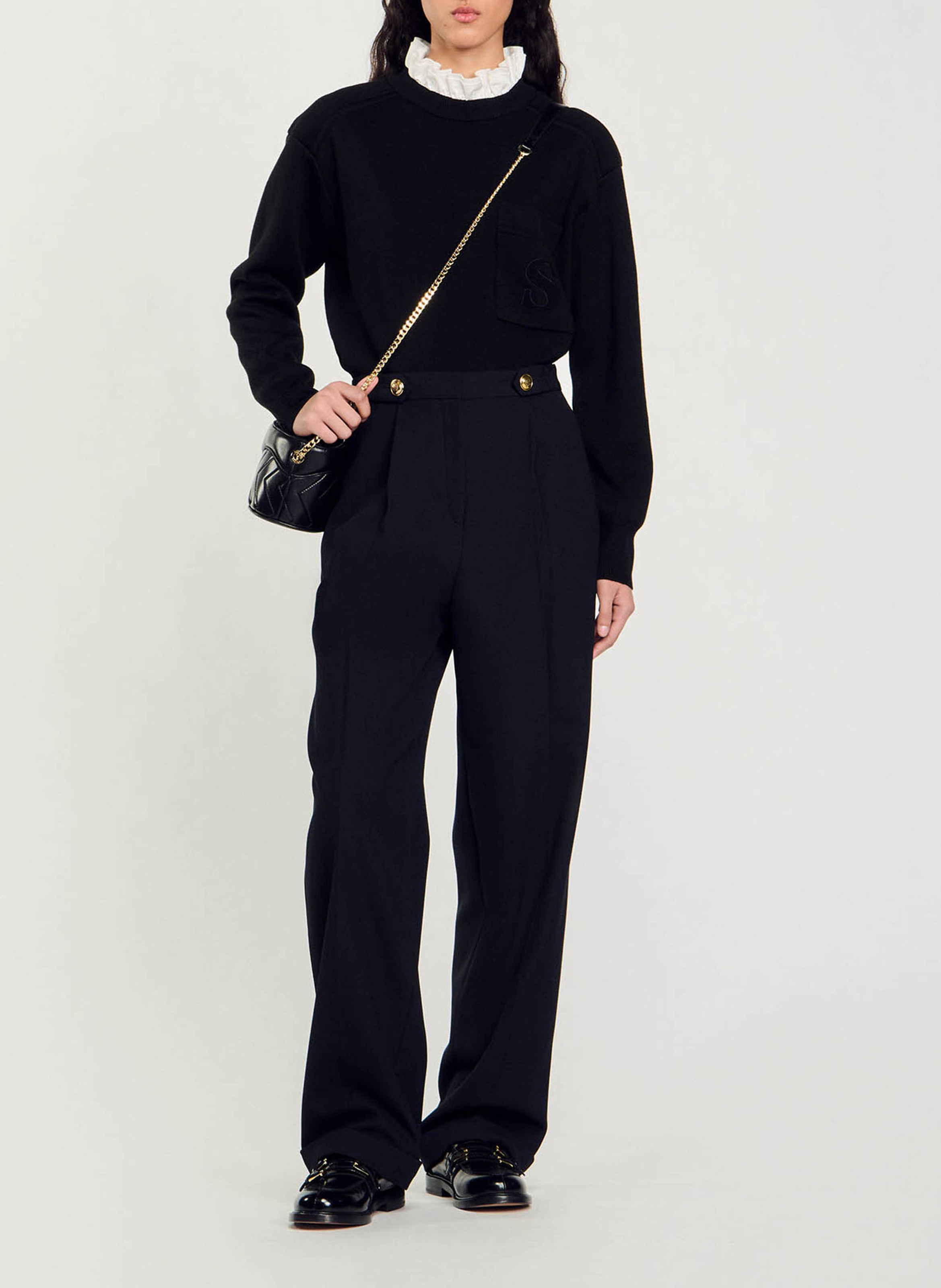 Pantalon large fluide Noir