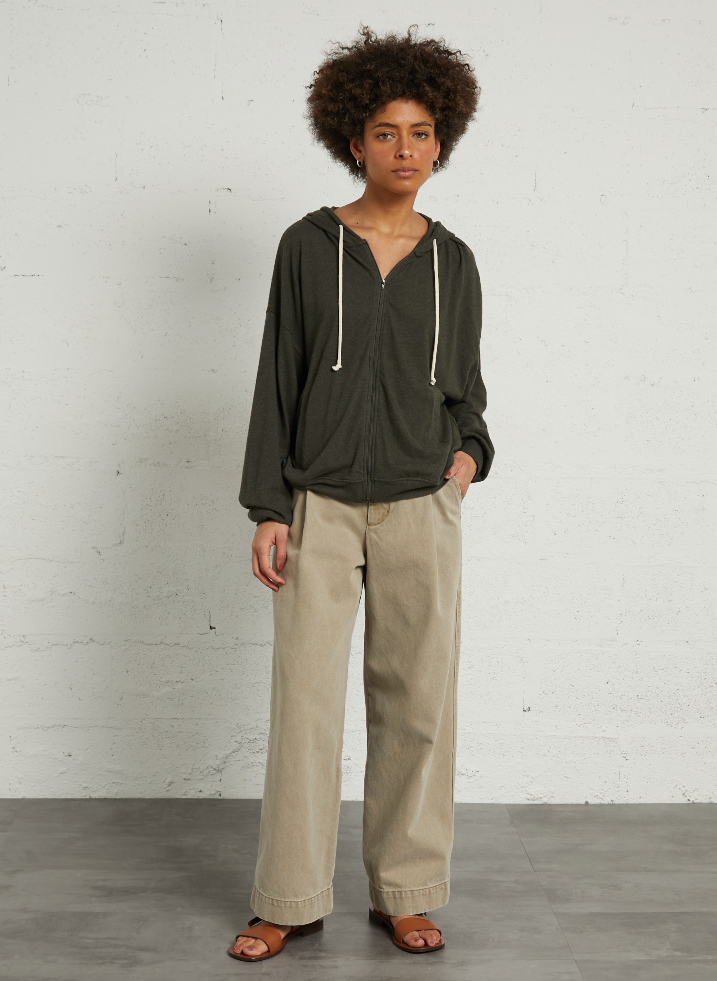 Sweat à capuche en coton mélangé ypawood AMERICAN VINTAGE Vert