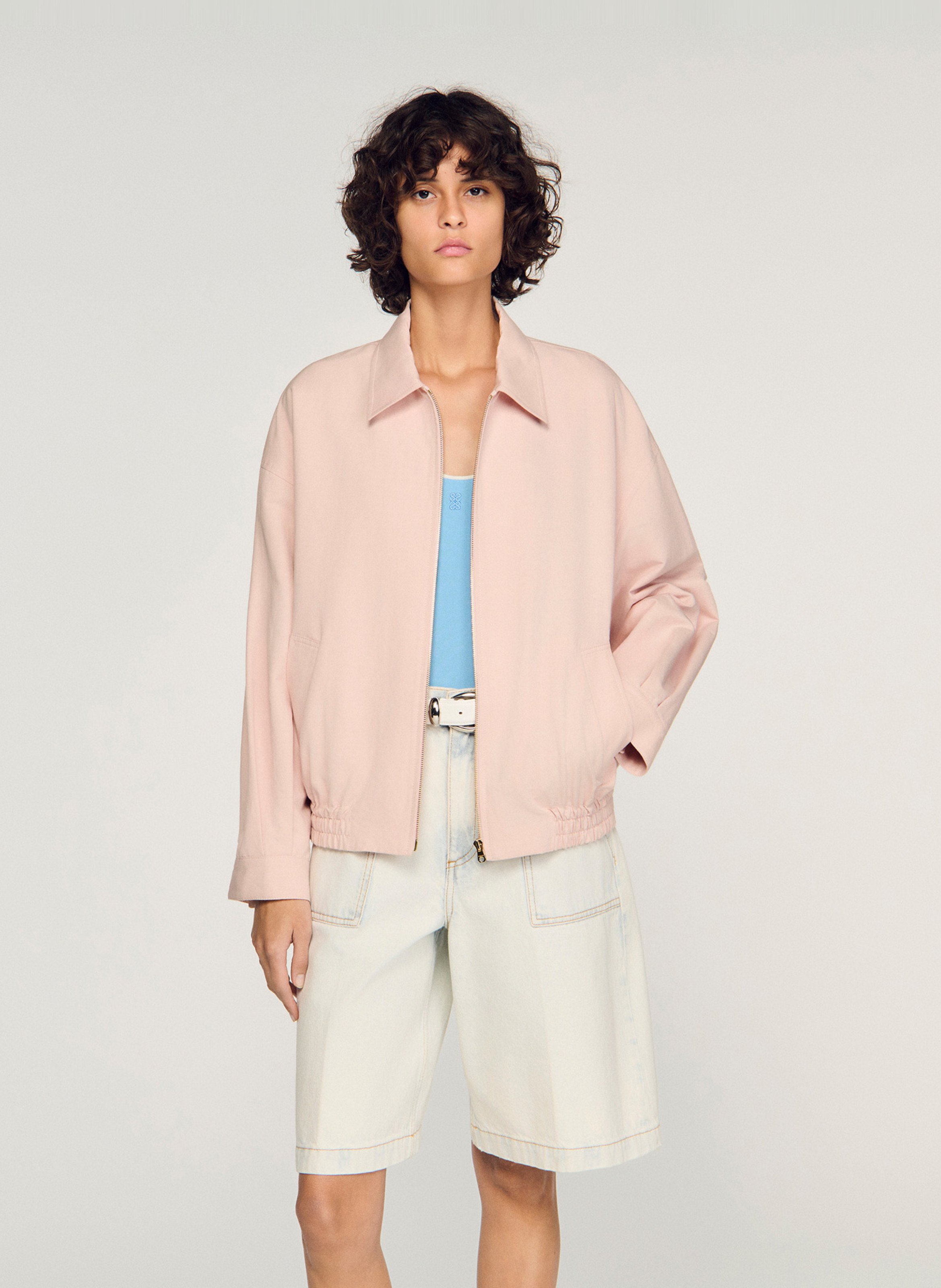 Blouson ample zippé uni SANDRO Rose