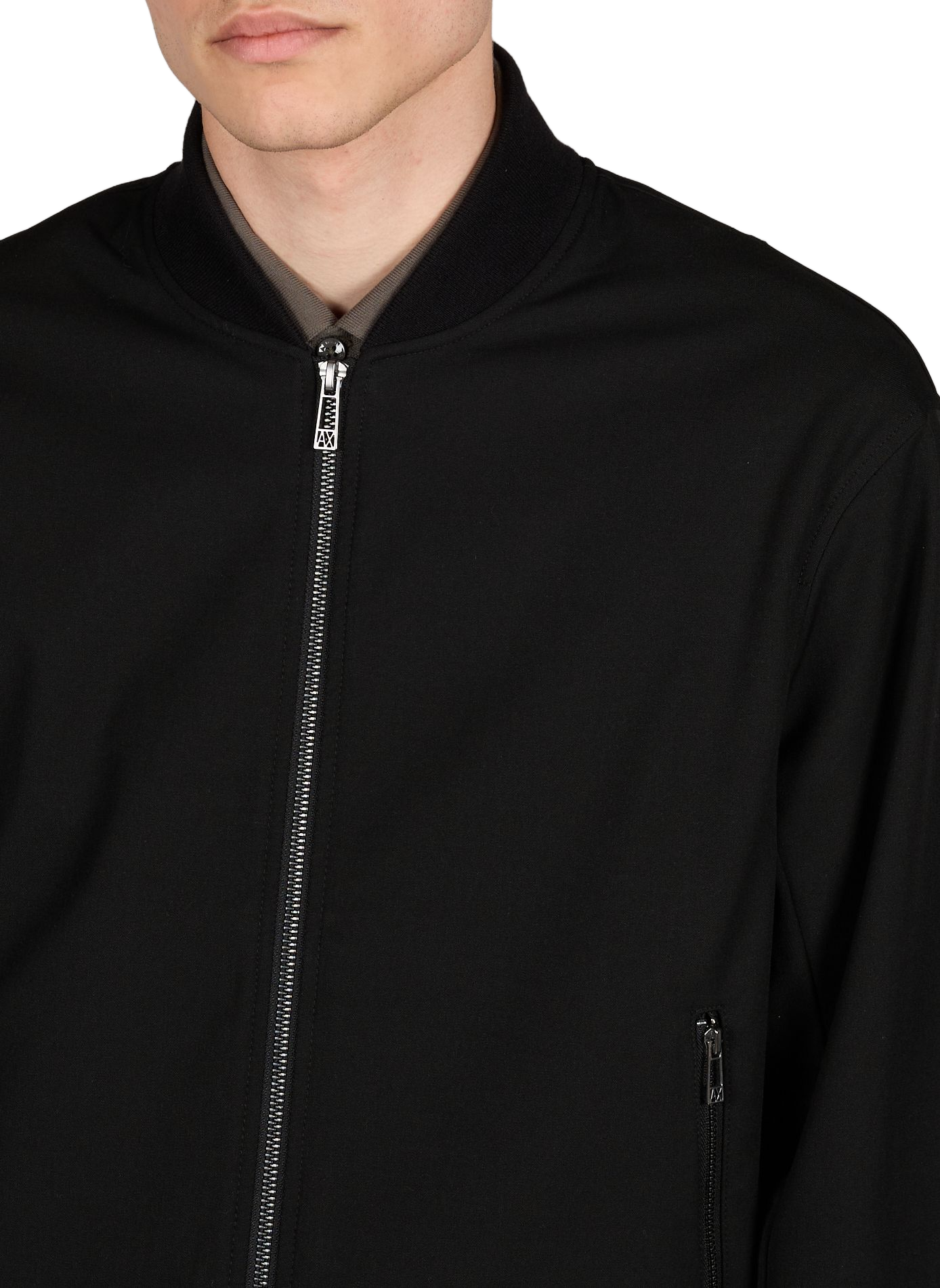 Oversized Teddy Collar Jacket ARMANI EXCHANGE Black