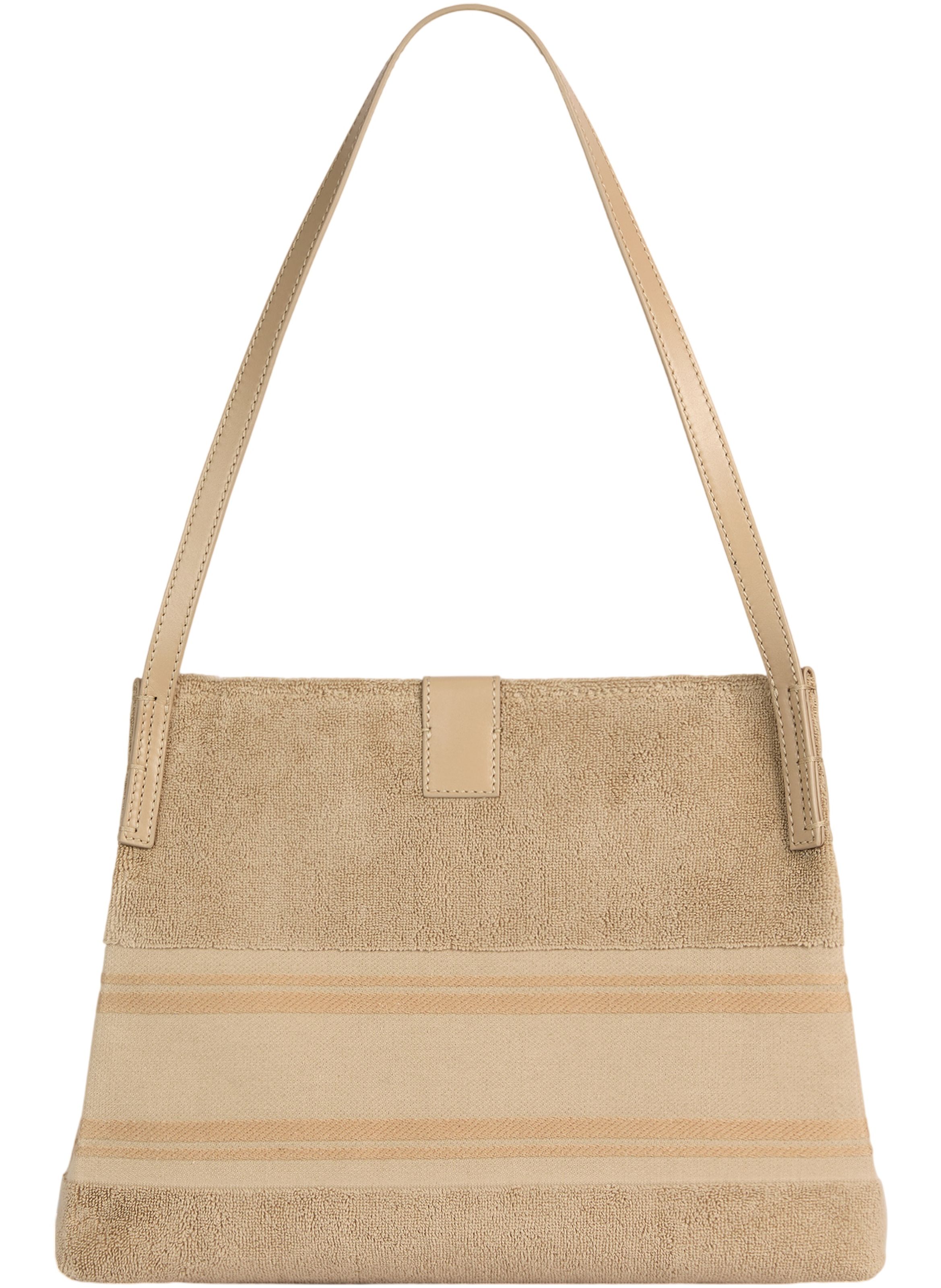 Sac cabas release small en coton bouclette BALMAIN Beige