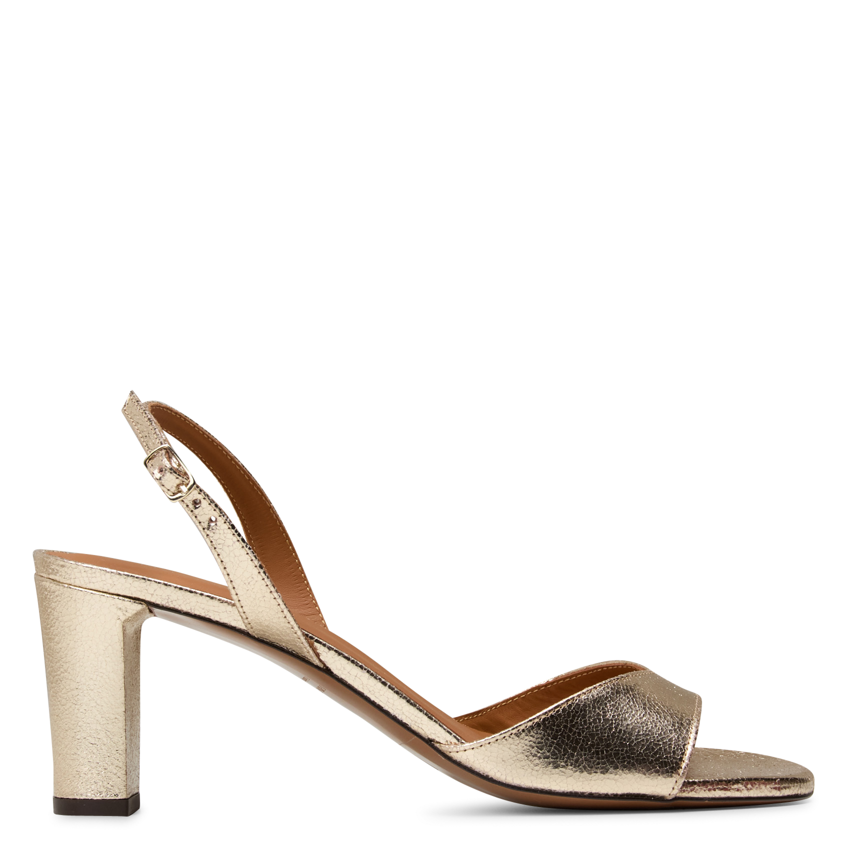 Sandales à talons en cuir métallisé n°733 RIVECOUR Argent