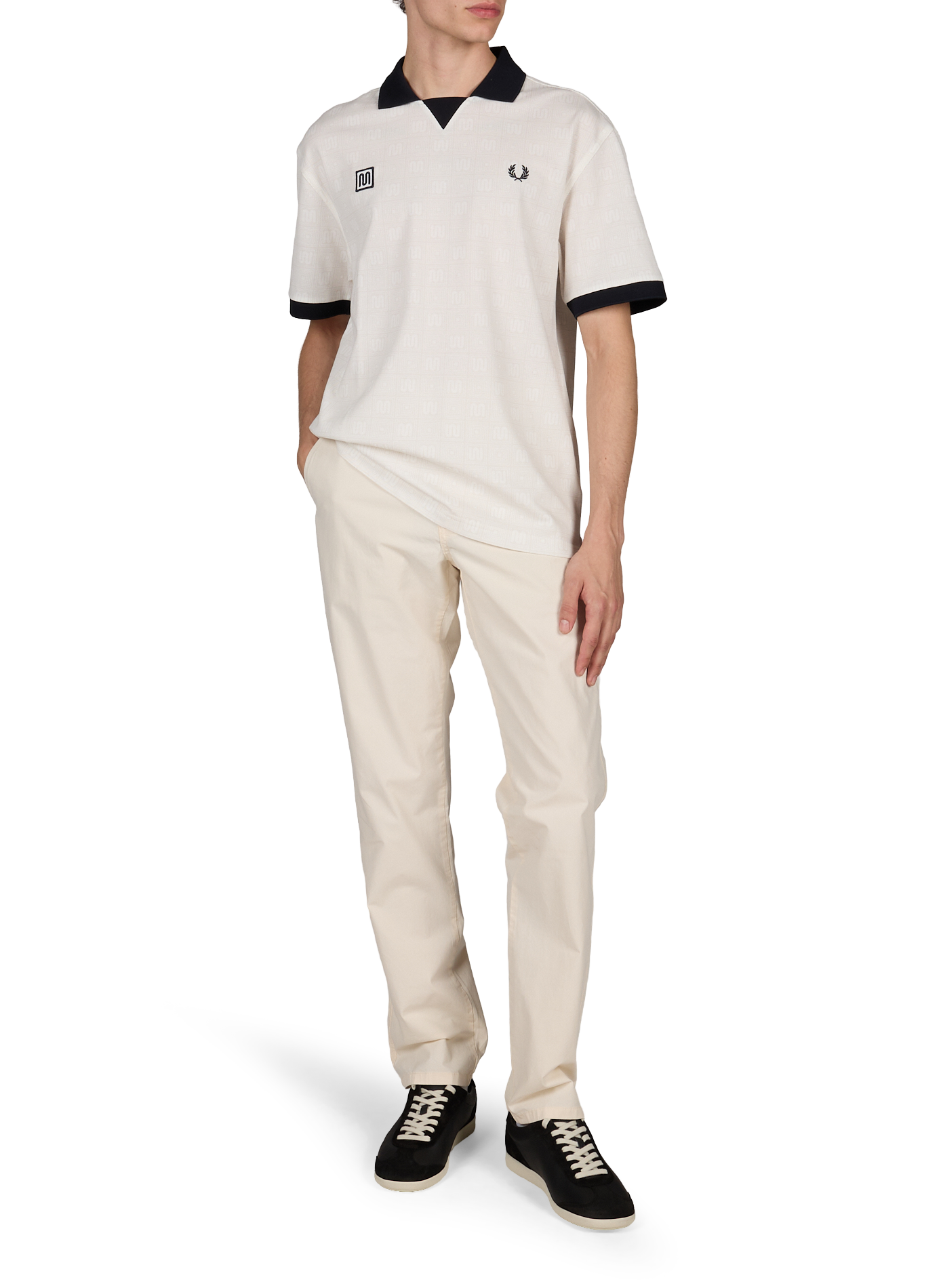 Piqué Cotton Polo with Printed Logo FRED PERRY Beige