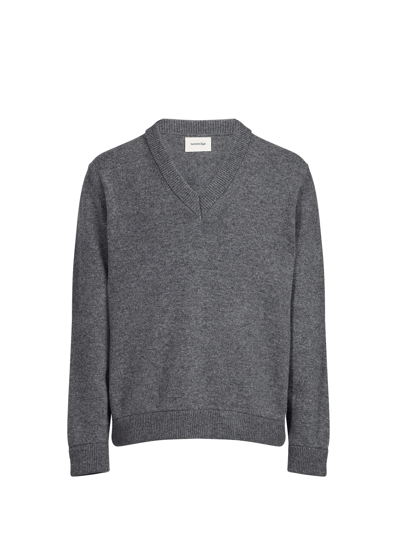 Oversized wool V-neck sweater SAISON 1865 Grey