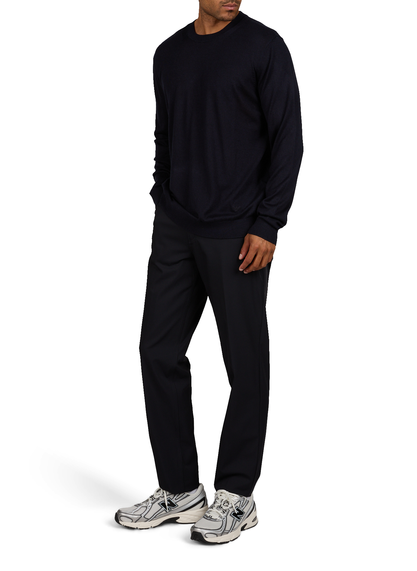 Straight silk and cashmere sweater EMPORIO ARMANI Blue