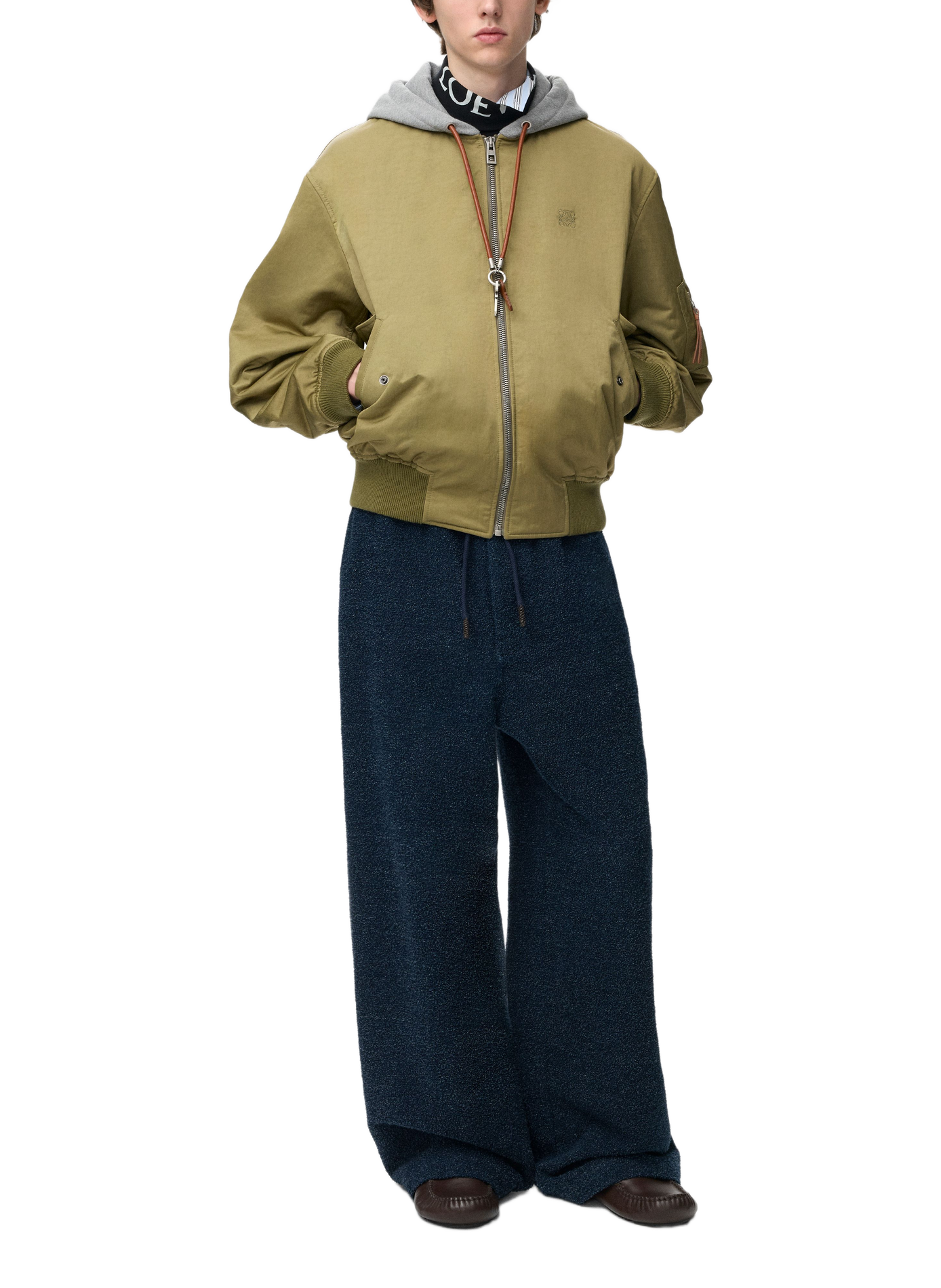 Wide-leg drawstring denim pants LOEWE Blue