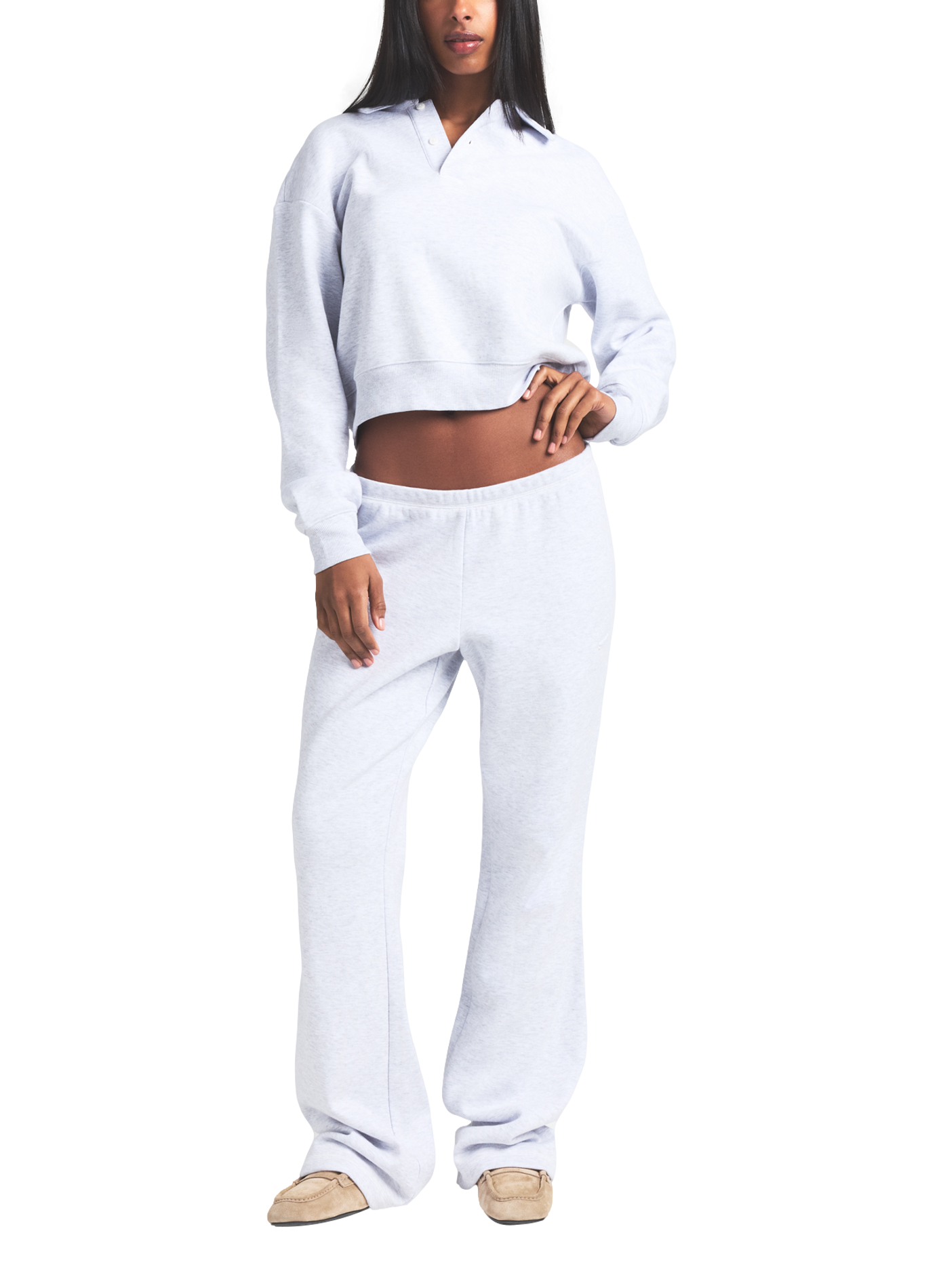 Sweater met ritssluiting en katoenmix SKIMS Grijs