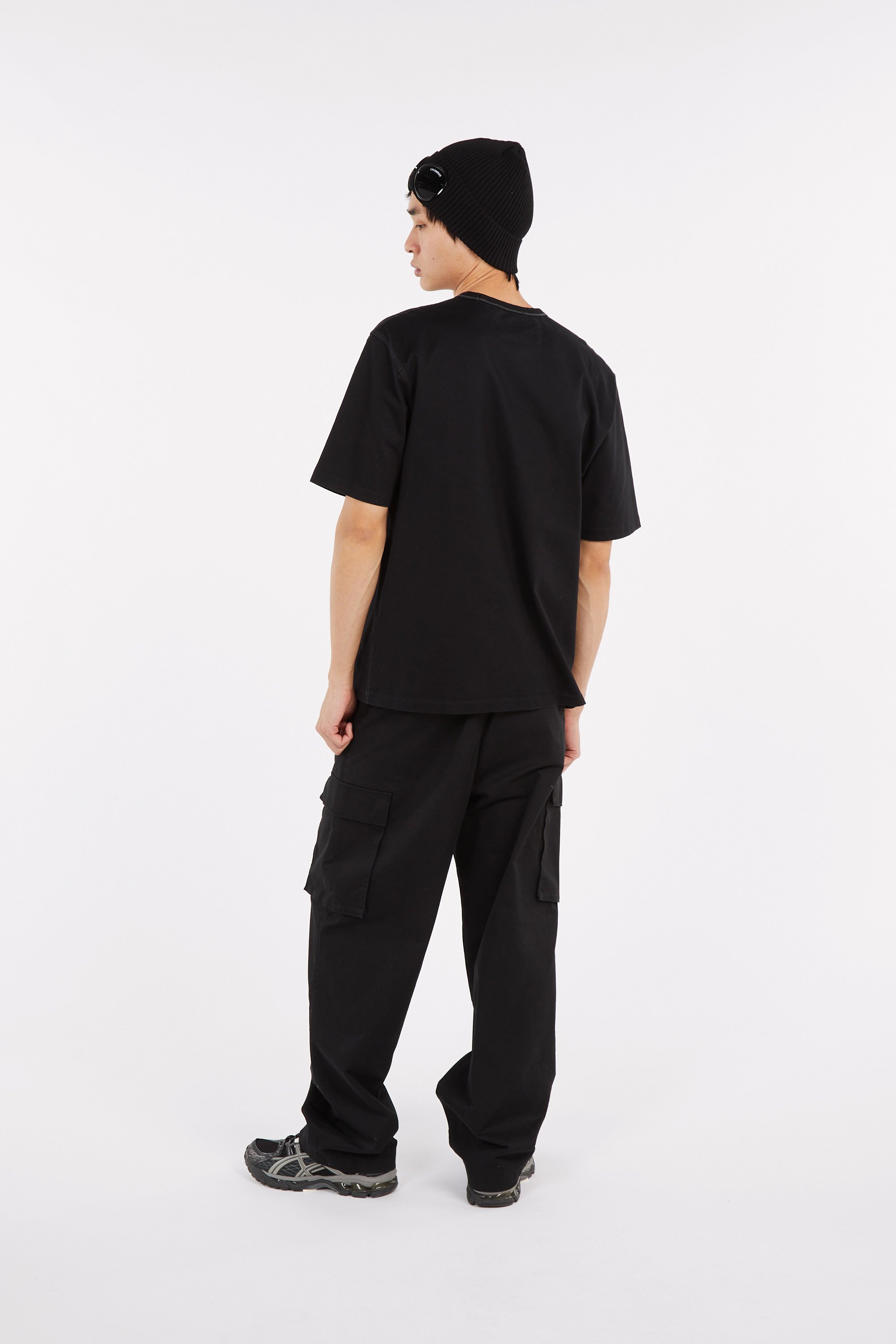 T-shirt mercerized jersey 30/2 twisted short sleeve logo t-shirt CP COMPANY Noir