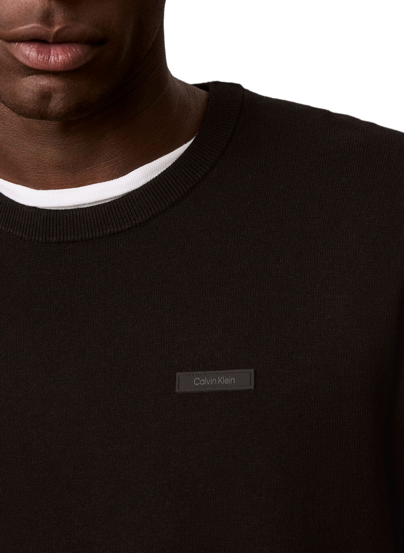 Pull manches longues à logo  CALVIN KLEIN Schwarz