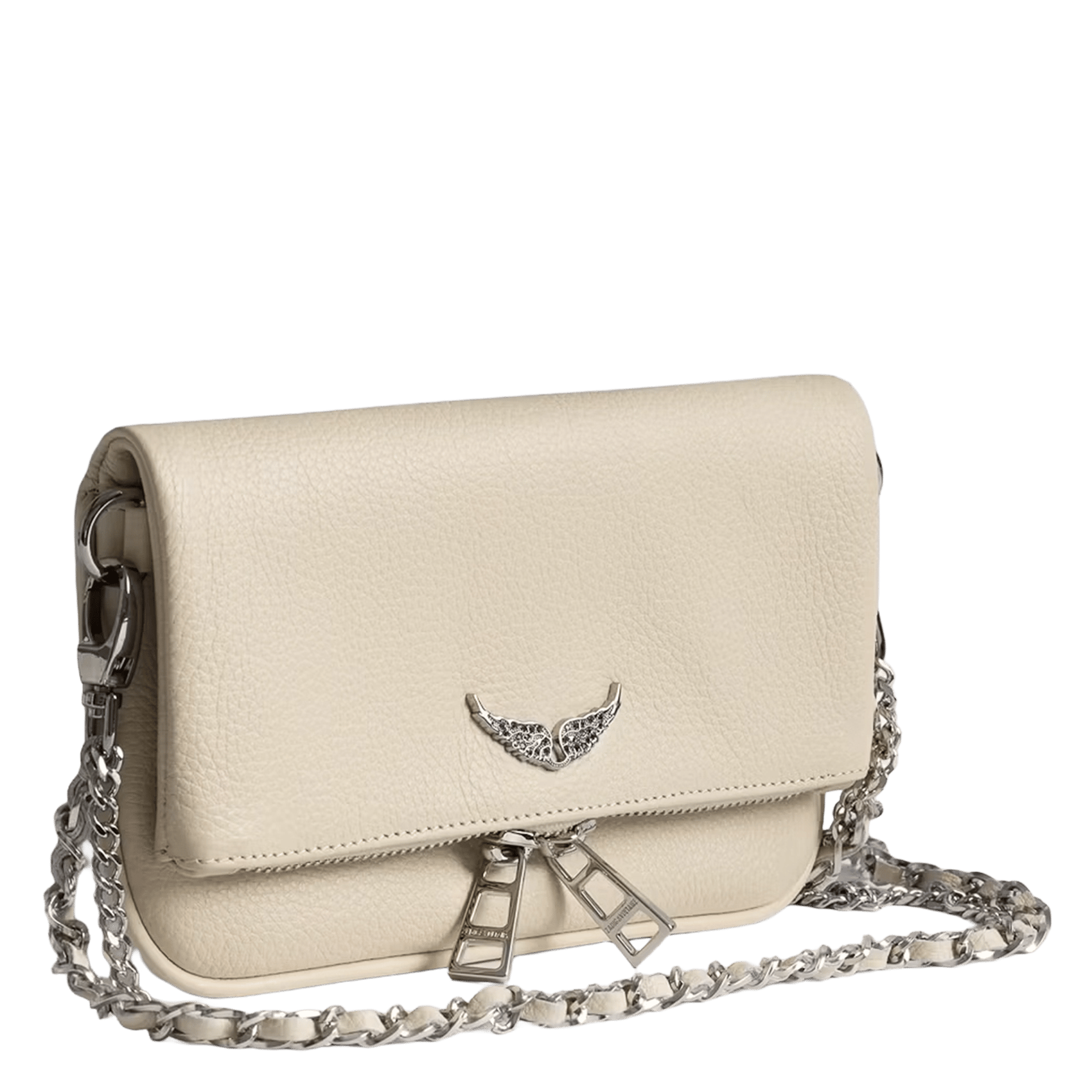 Pochette à rabat bandoulière en cuir rock mini | Blanc ZADIG&VOLTAIRE Femme