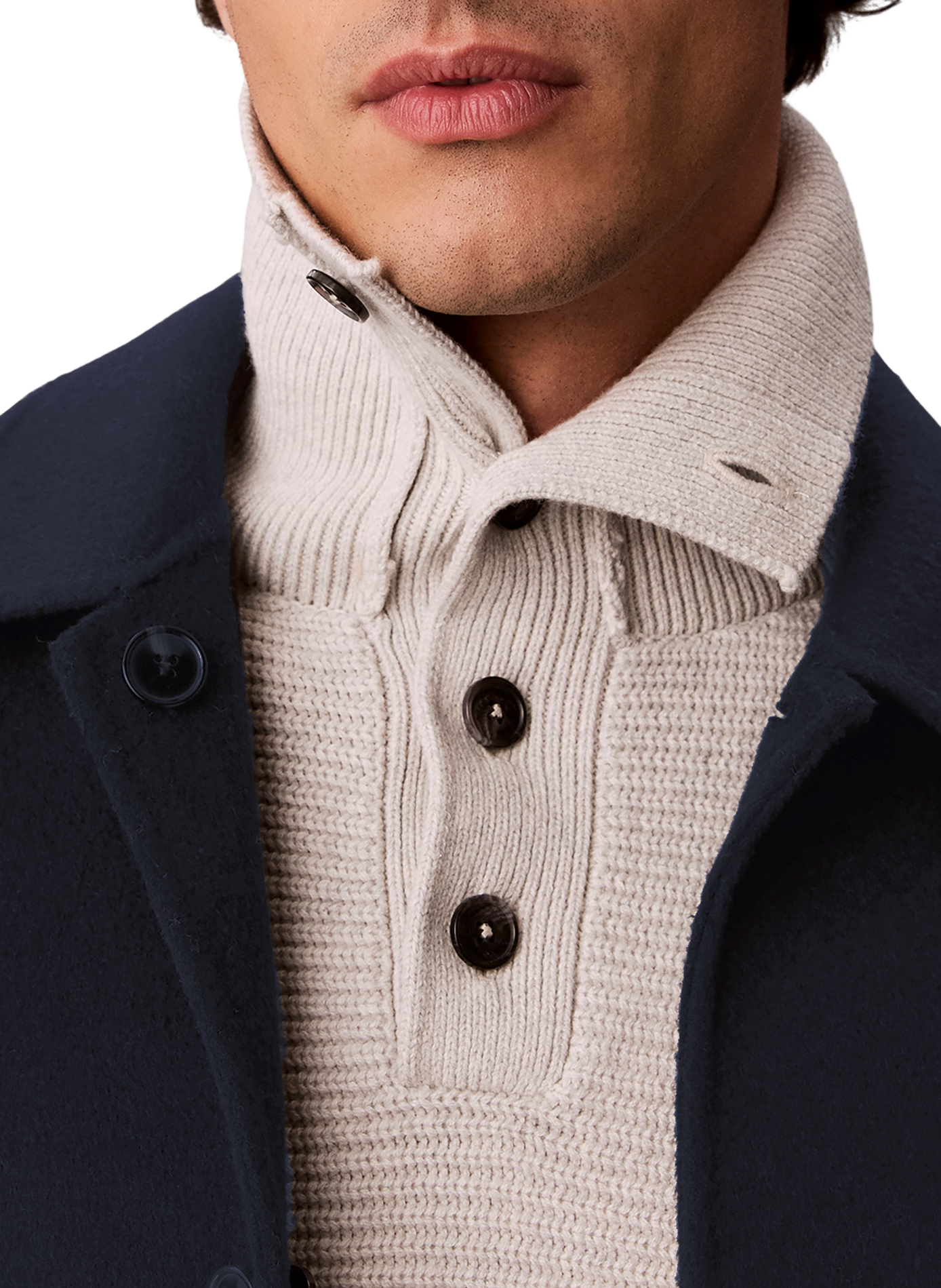 Straight wool-blend coat CALVIN KLEIN Blue