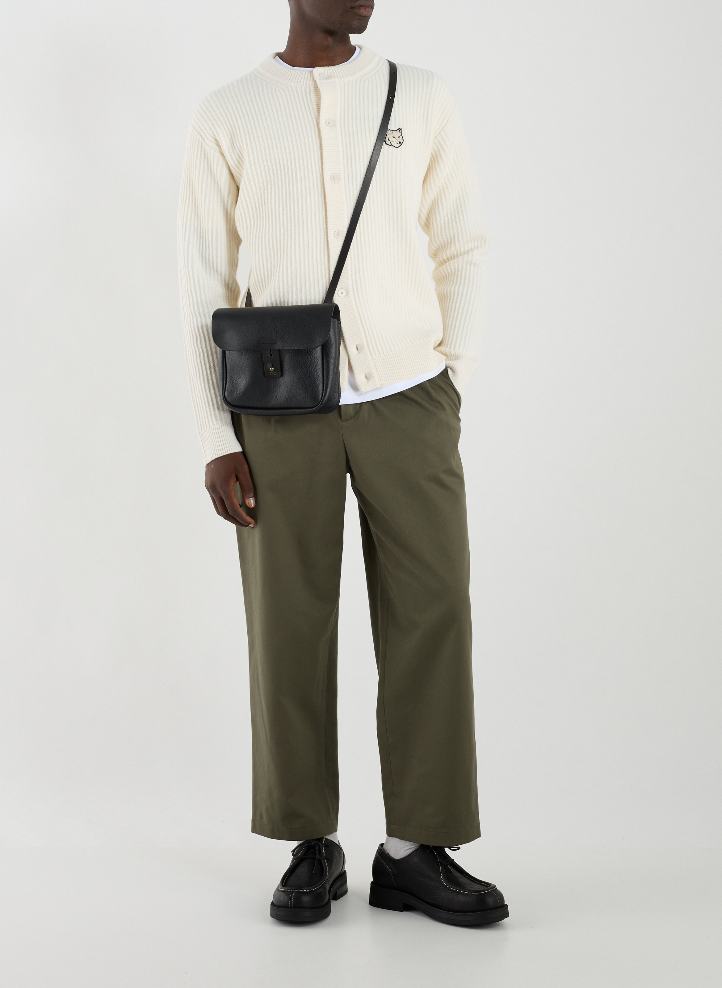Leather cartridge bag BLEU DE CHAUFFE Black