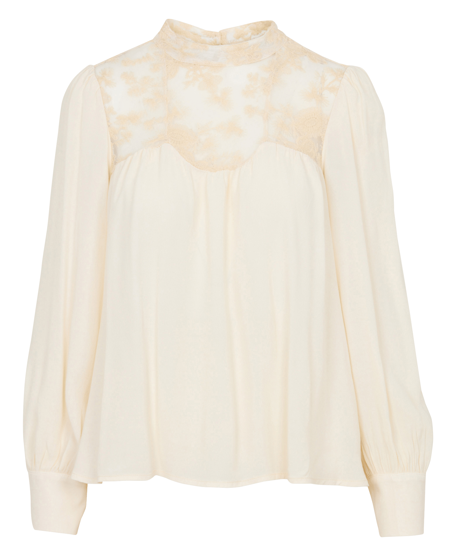 Blouse met lange mouwen van kant LA FEE MARABOUTEE Wit