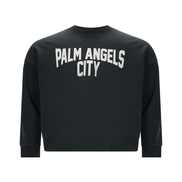 Palm Angels Cotton Sweatshirt In Grey