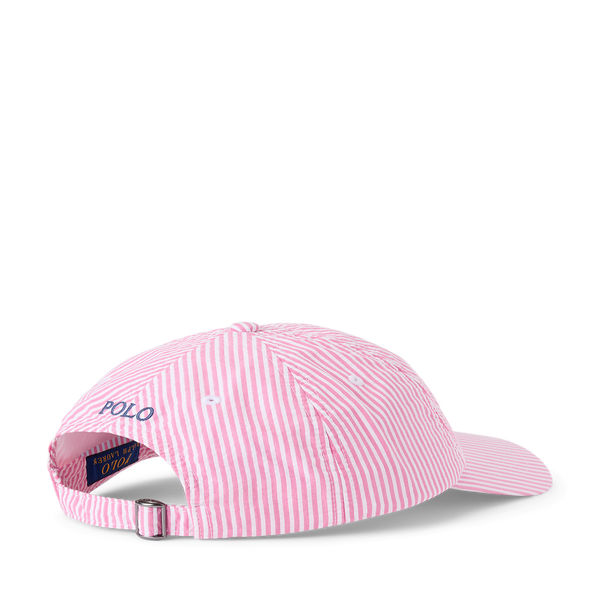 Polo Ralph Lauren Striped Cotton Cap In Pink