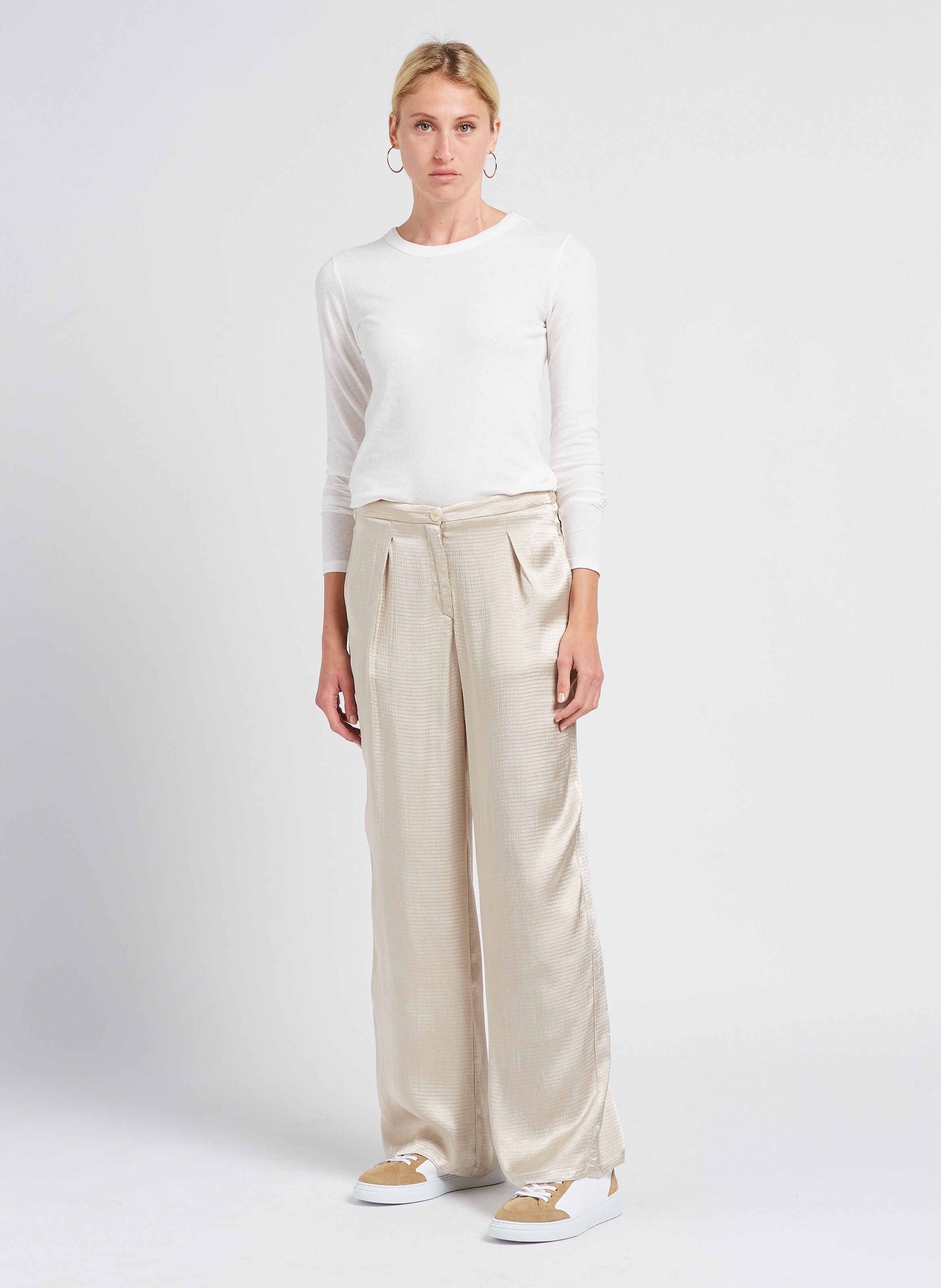 Tee-shirt à col rond en coton gamipy AMERICAN VINTAGE Blanc